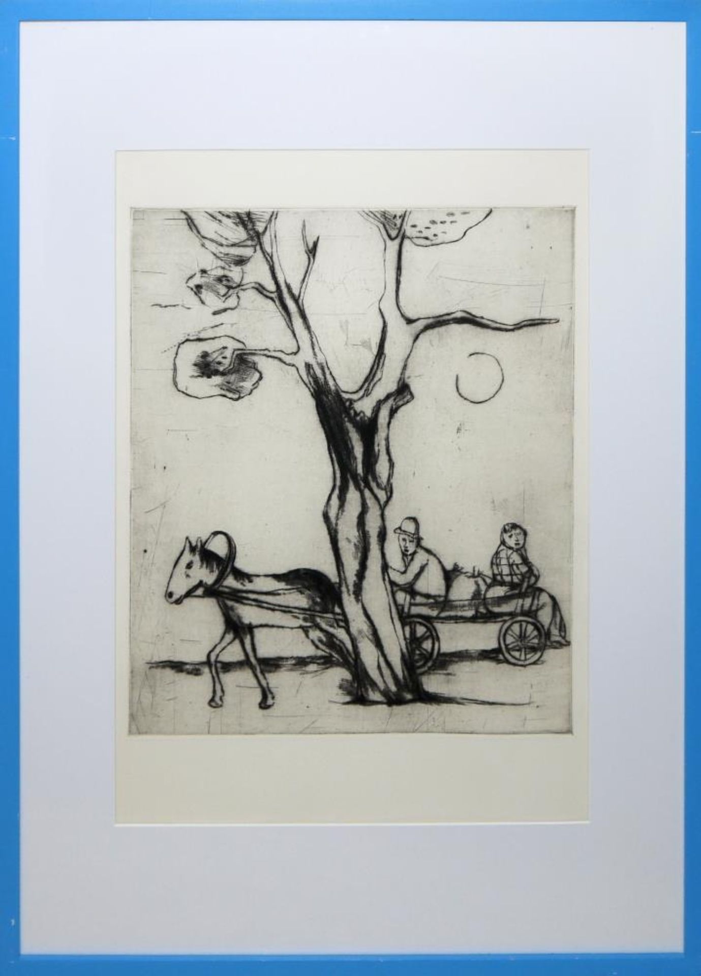 Josef Steiner, Landschaften und Pferde bei der Arbeit, 4 Radierungen, gerahmt Josef Steiner, - Bild 5 aus 6