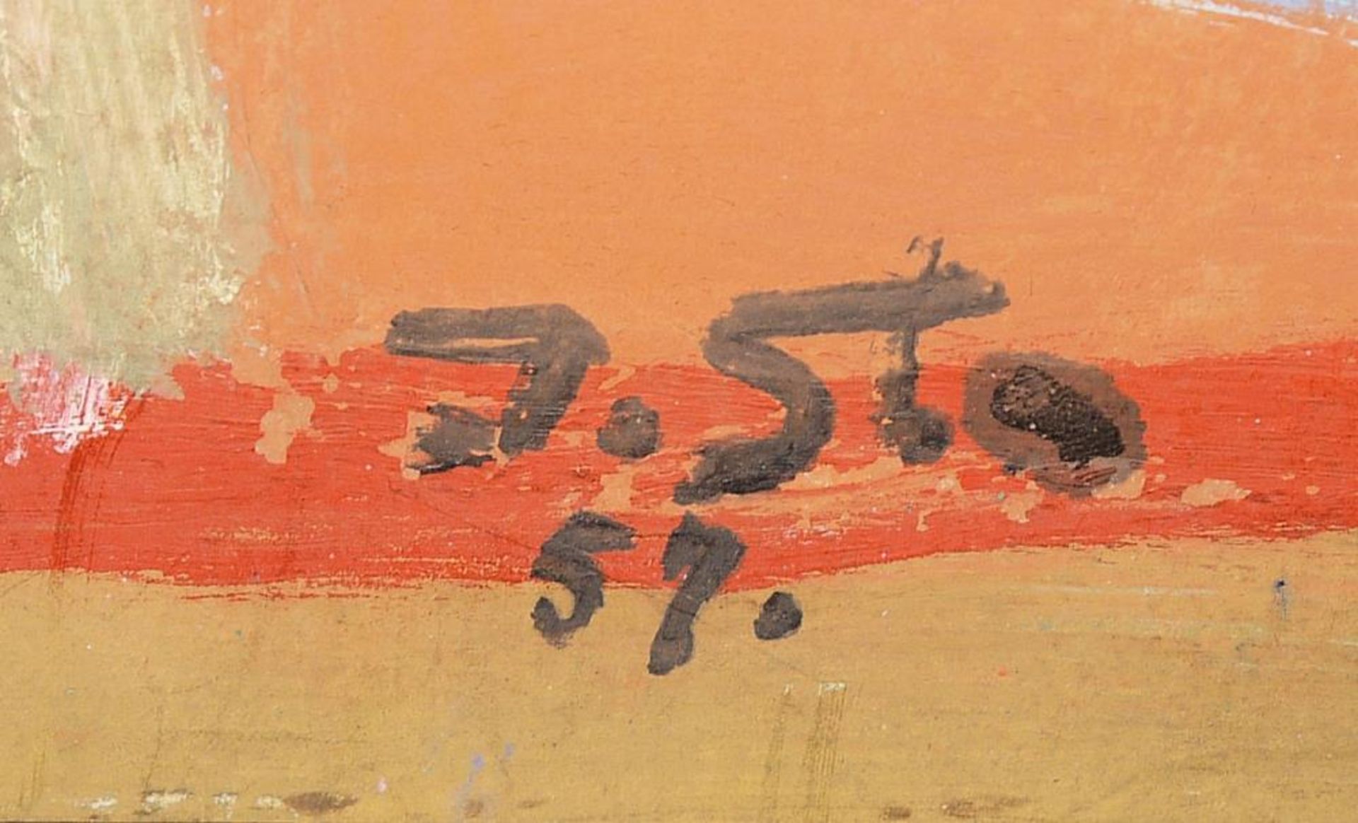 Josef Steiner, Abstrakte Landschaft, Ölgemälde, 1957, im Atelierrahmen Josef Steiner, 1899 – 1977, - Bild 3 aus 5