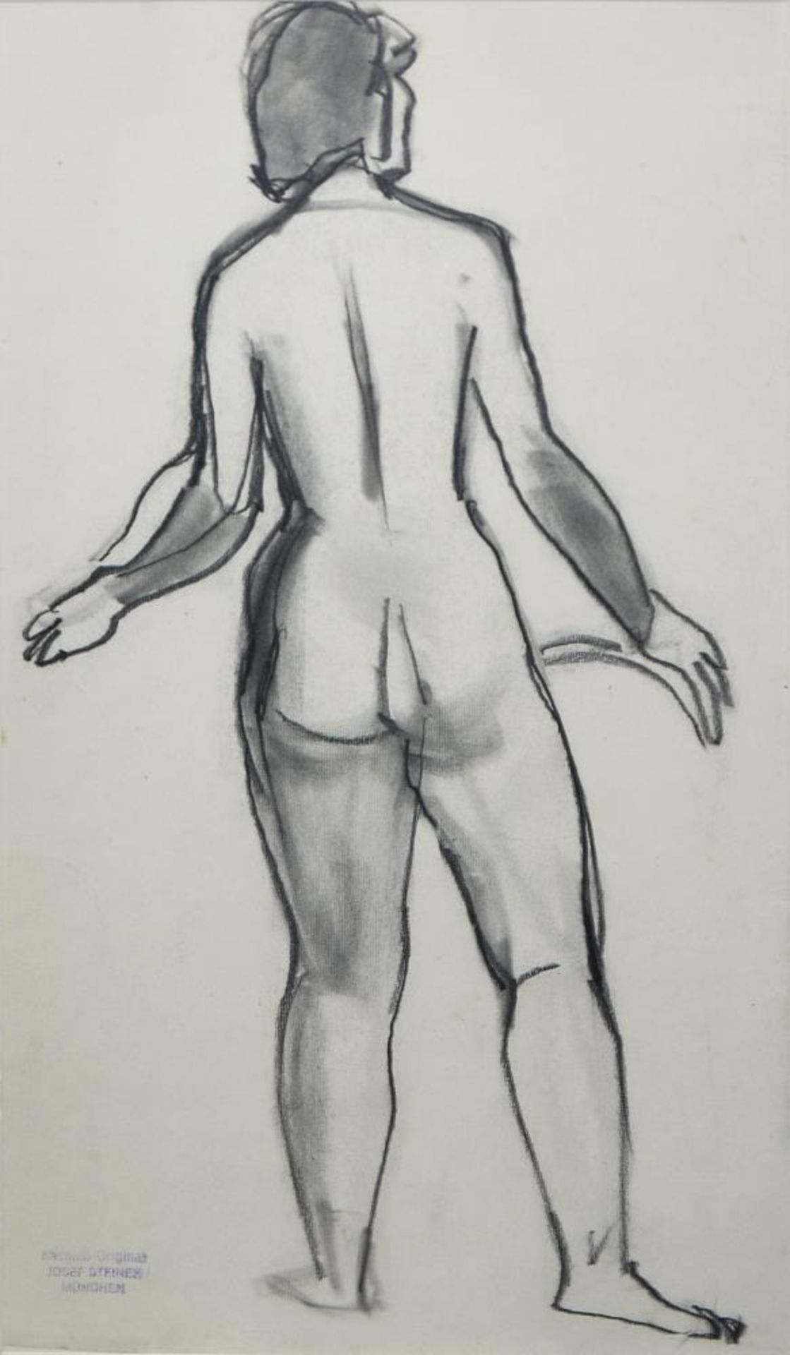 Josef Steiner, Drei Frauenakte, 3 Kohlezeichnungen um 1920/21, gerahmt Josef Steiner, 1899 – 1977, - Image 2 of 6