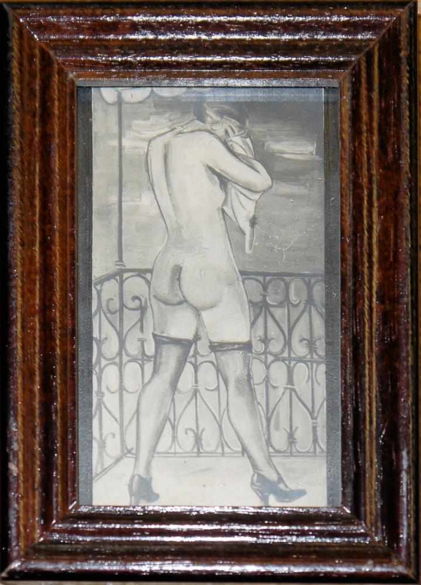 Josef Steiner, Weiblicher Rückenakt mit Strümpfen & Portrait einer schönen Frau, Radierung, 1943, - Bild 5 aus 5