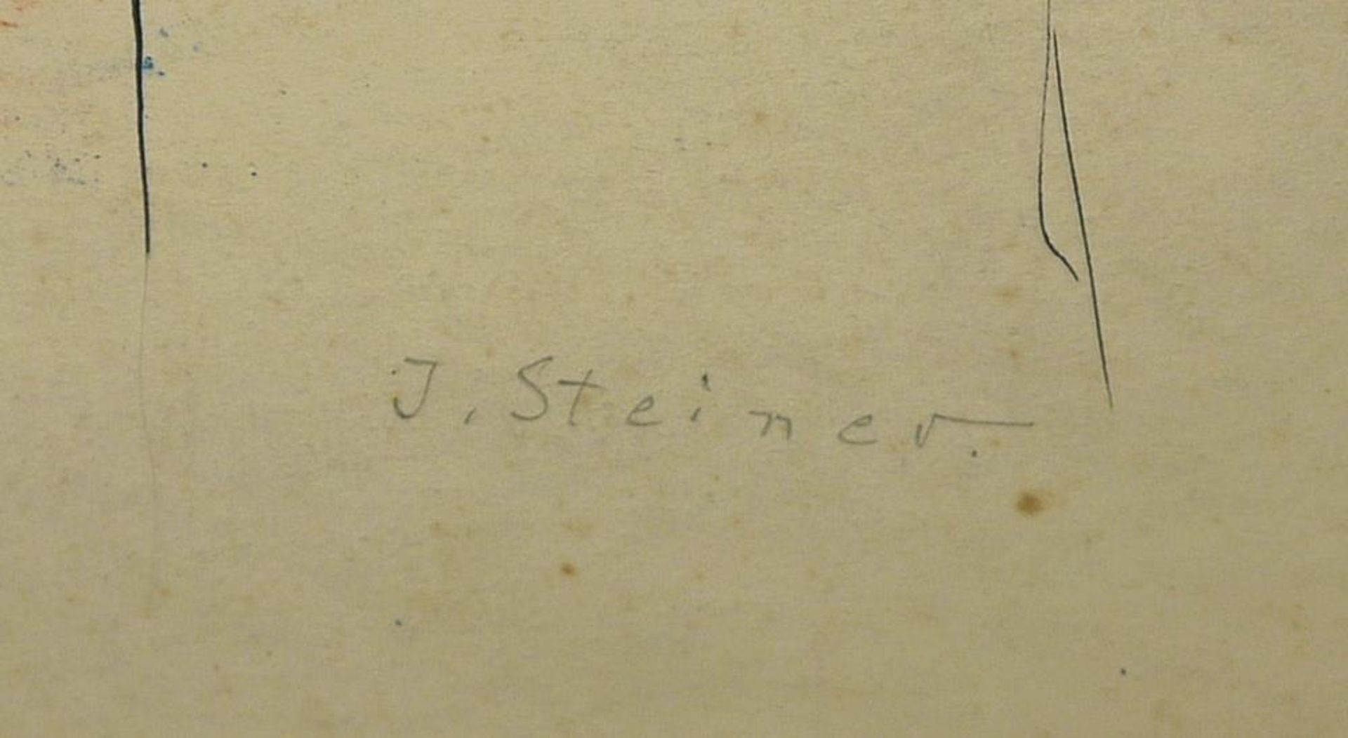 Josef Steiner, „Zwei Seherinnen“ u. „Verkündung“, Zeichnung u.Tuschezeichnung, um 1931, gerahmt - Image 6 of 6