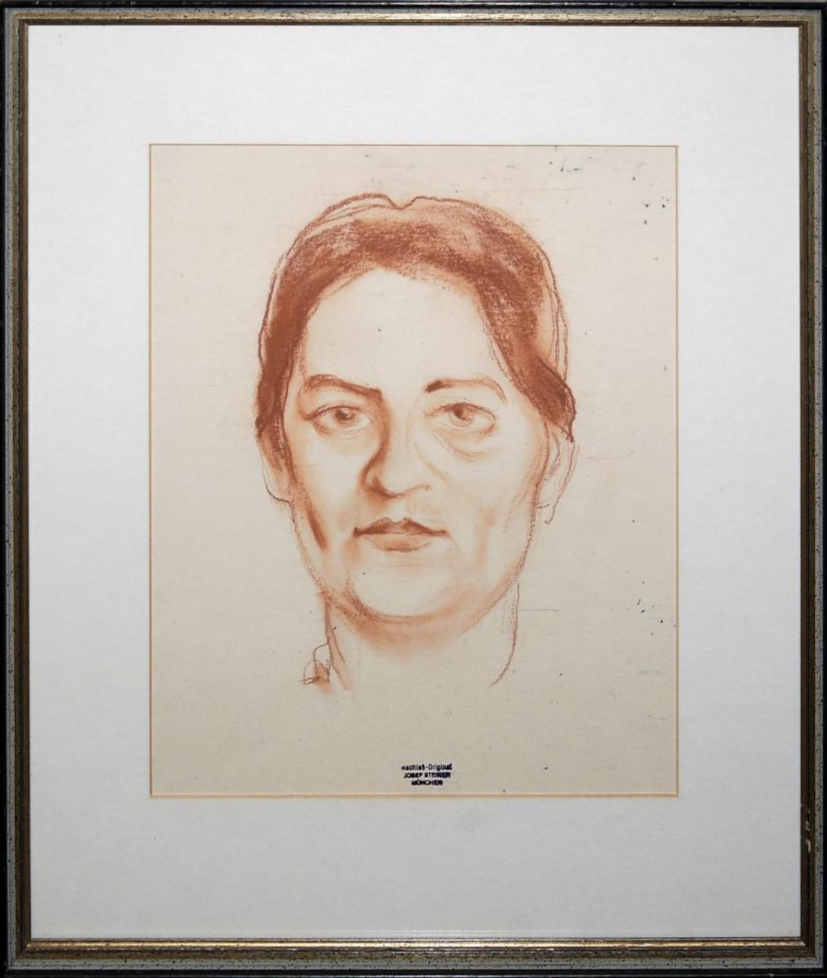 Josef Steiner, Vier Frauenportraits, 1 Rötelzeichnung u. 3 Kohlezeichnungen, 1 x gerahmt, um 1928 - Bild 4 aus 5