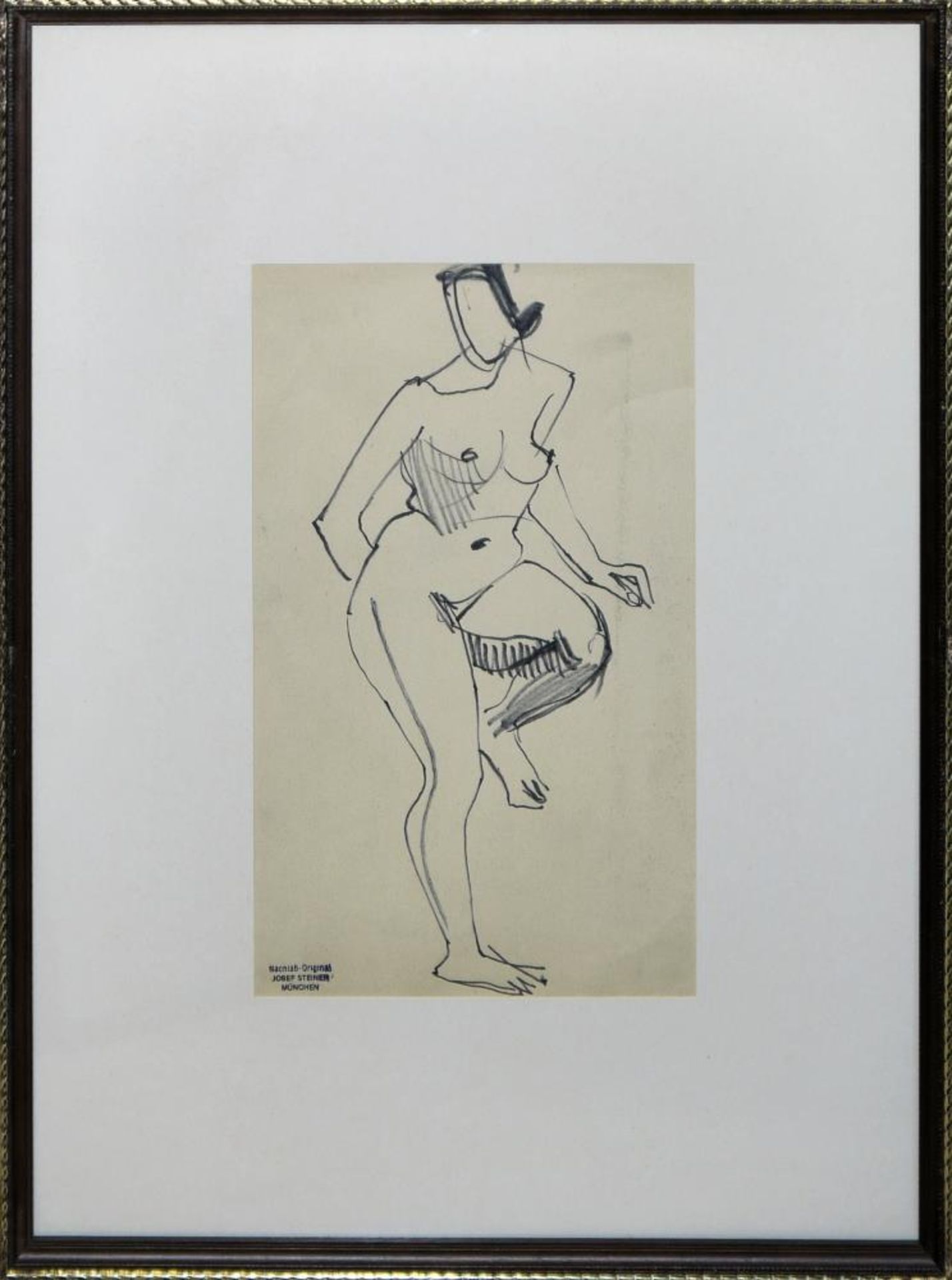 Josef Steiner, Fünf stehende Frauenakte, Zeichnungen um 1920/21, gerahmt Josef Steiner, 1899 – 1977,