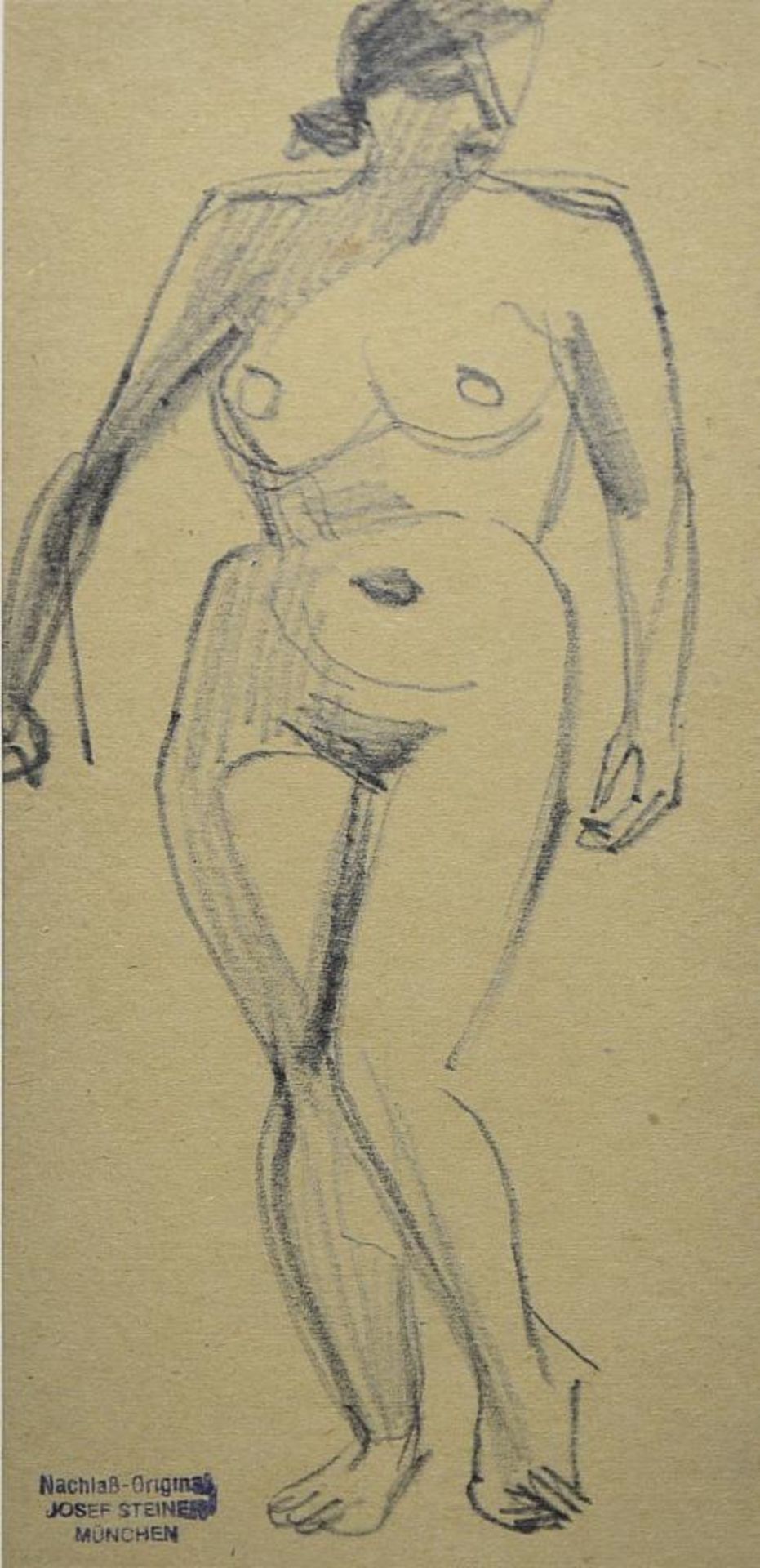 Josef Steiner, Fünf stehende Frauenakte, Zeichnungen um 1920/21, gerahmt Josef Steiner, 1899 – 1977, - Image 4 of 10