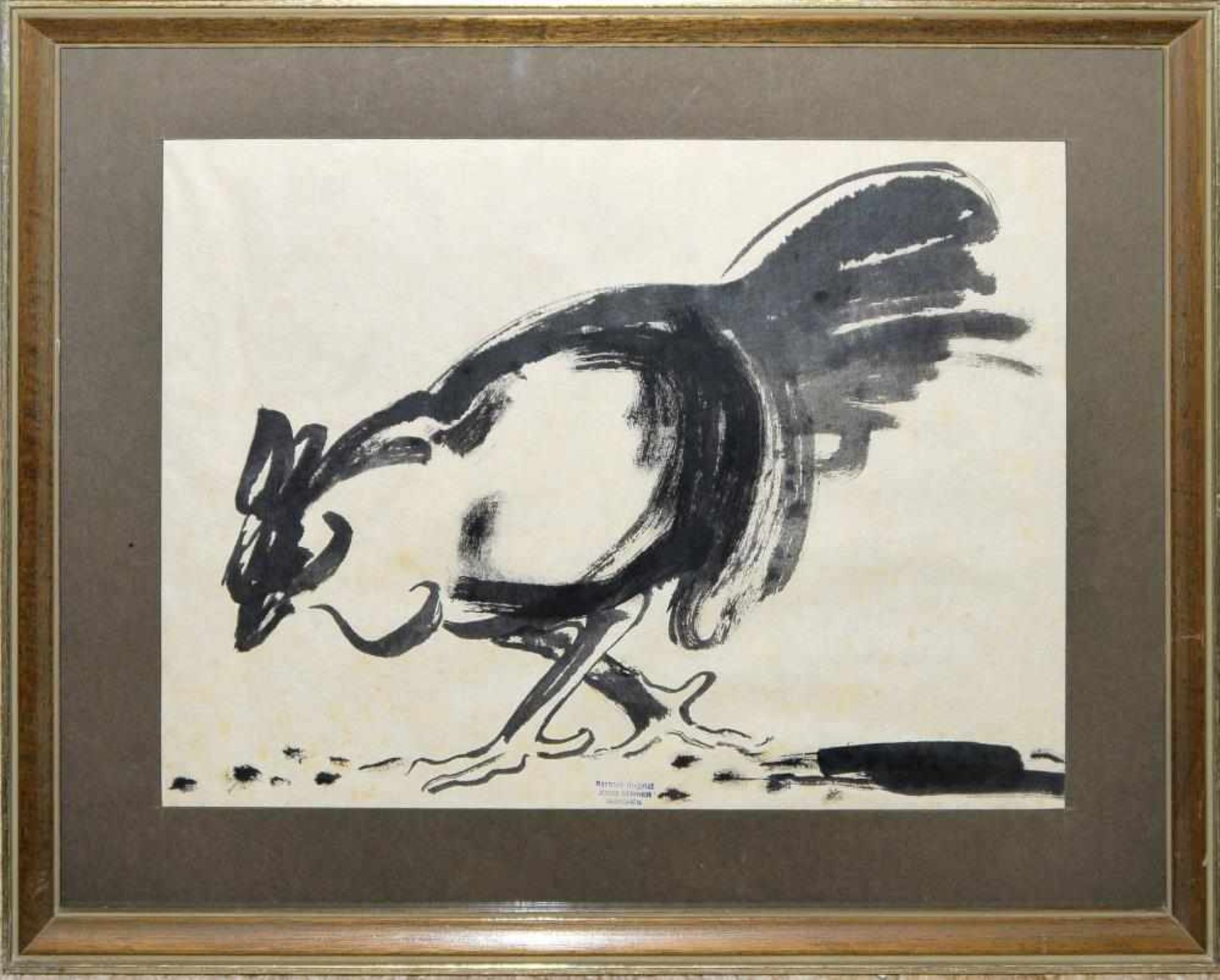 Josef Steiner, Huhn & Pickender Hahn, zwei Tuschezeichnungen, im Atelierrahmen, 1932 Josef - Bild 4 aus 6