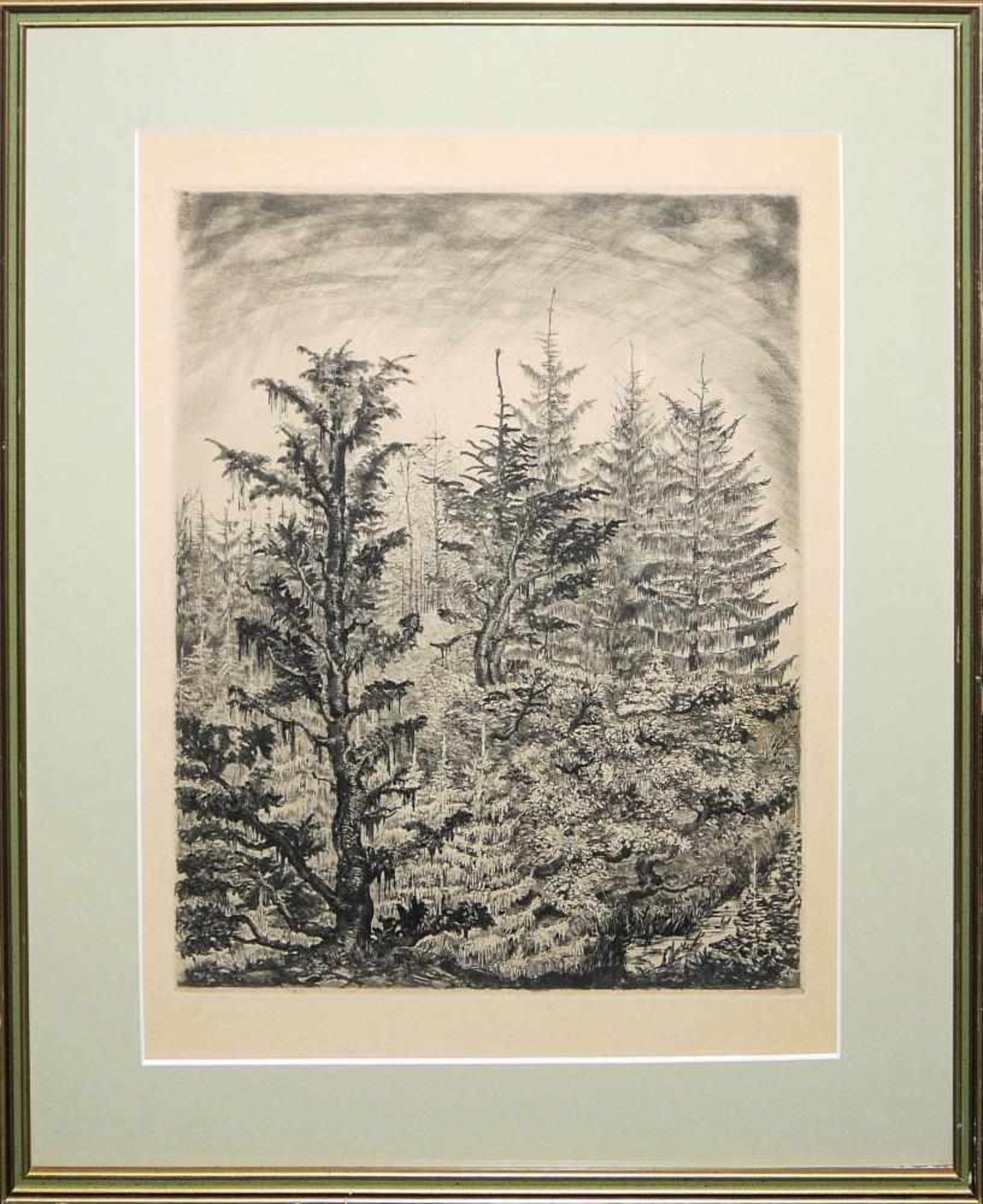 Josef Steiner, Landschaften und Wälder, 4 Radierungen, gerahmt Josef Steiner, 1899 – 1977, „ - Bild 4 aus 8