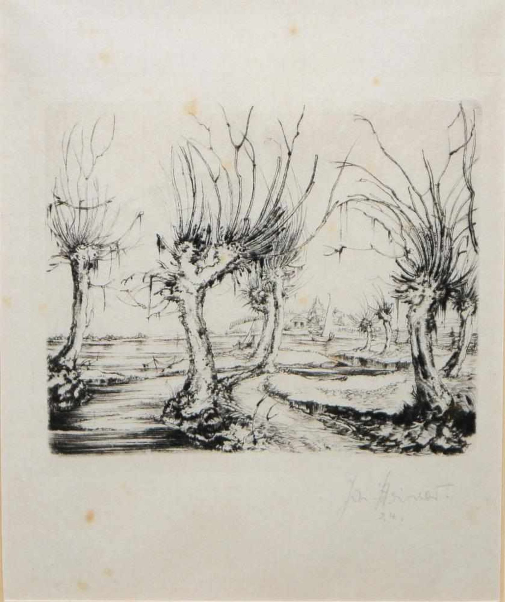 Josef Steiner, Landschaft mit Bäumen, 5 Radierungen, gerahmt Josef Steiner, 1899 – 1977, „Alte - Bild 2 aus 13