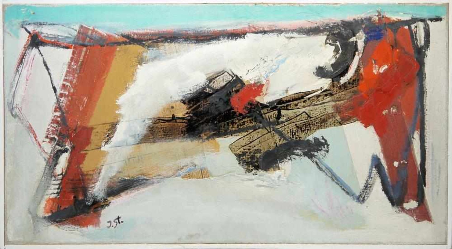 Josef Steiner, „Ausbruch“, Collage, 1959 Josef Steiner, 1899 – 1977, Abstrakte Komposition mit