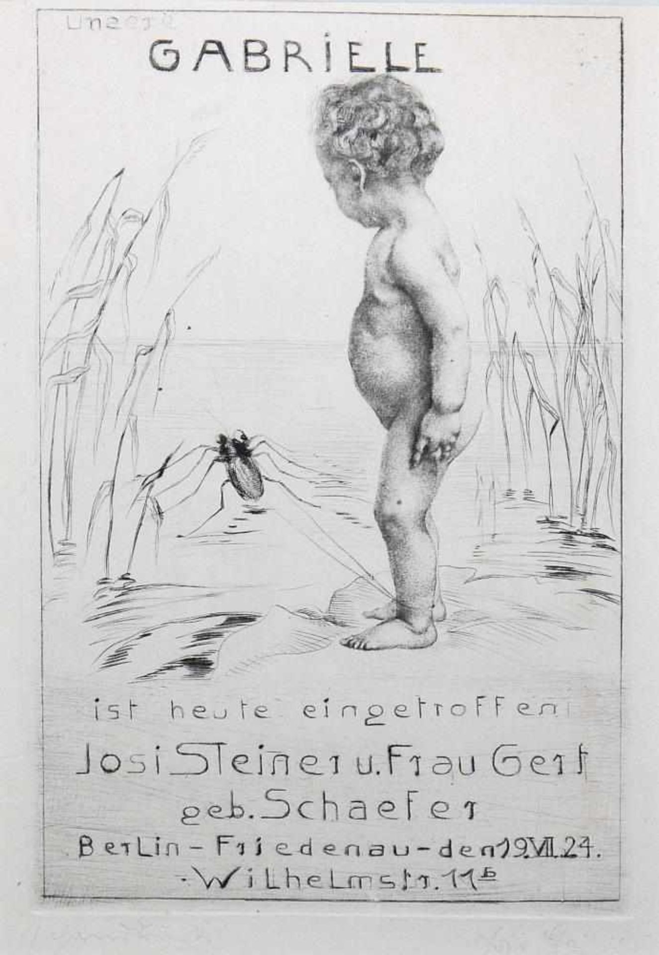 Josef Steiner, Die Tochter Gabriele, 2 Radierungen, 1924 u. 1925, gerahmt Josef Steiner, 1899 – - Bild 2 aus 5