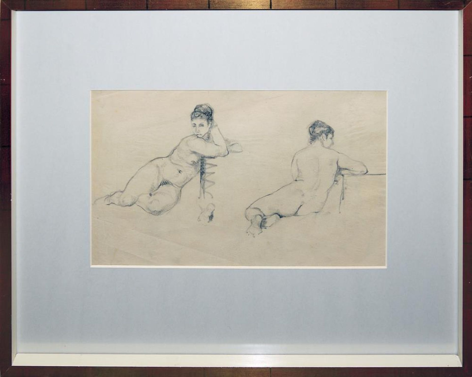 Josef Steiner, Zwei Frauenakte und Frauenaktstudien, 3 Kohlezeichnungen, 1x datiert 1919, gerahmt - Image 6 of 7