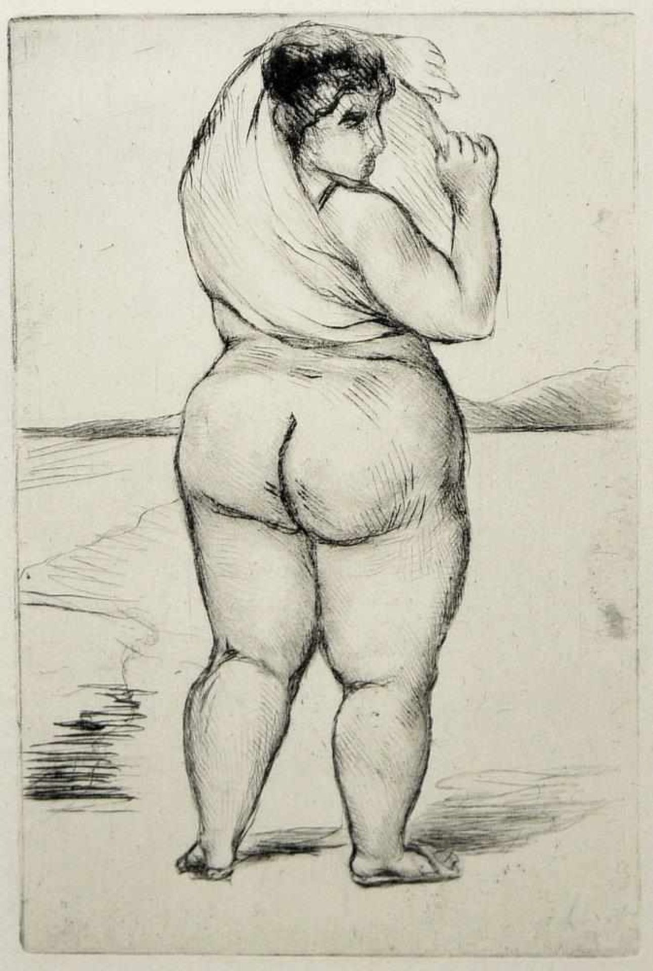 Josef Steiner, Frauen in Rückenansicht, 2 Zeichnungen u. 1 Radierung, gerahmt Josef Steiner, - Image 8 of 11