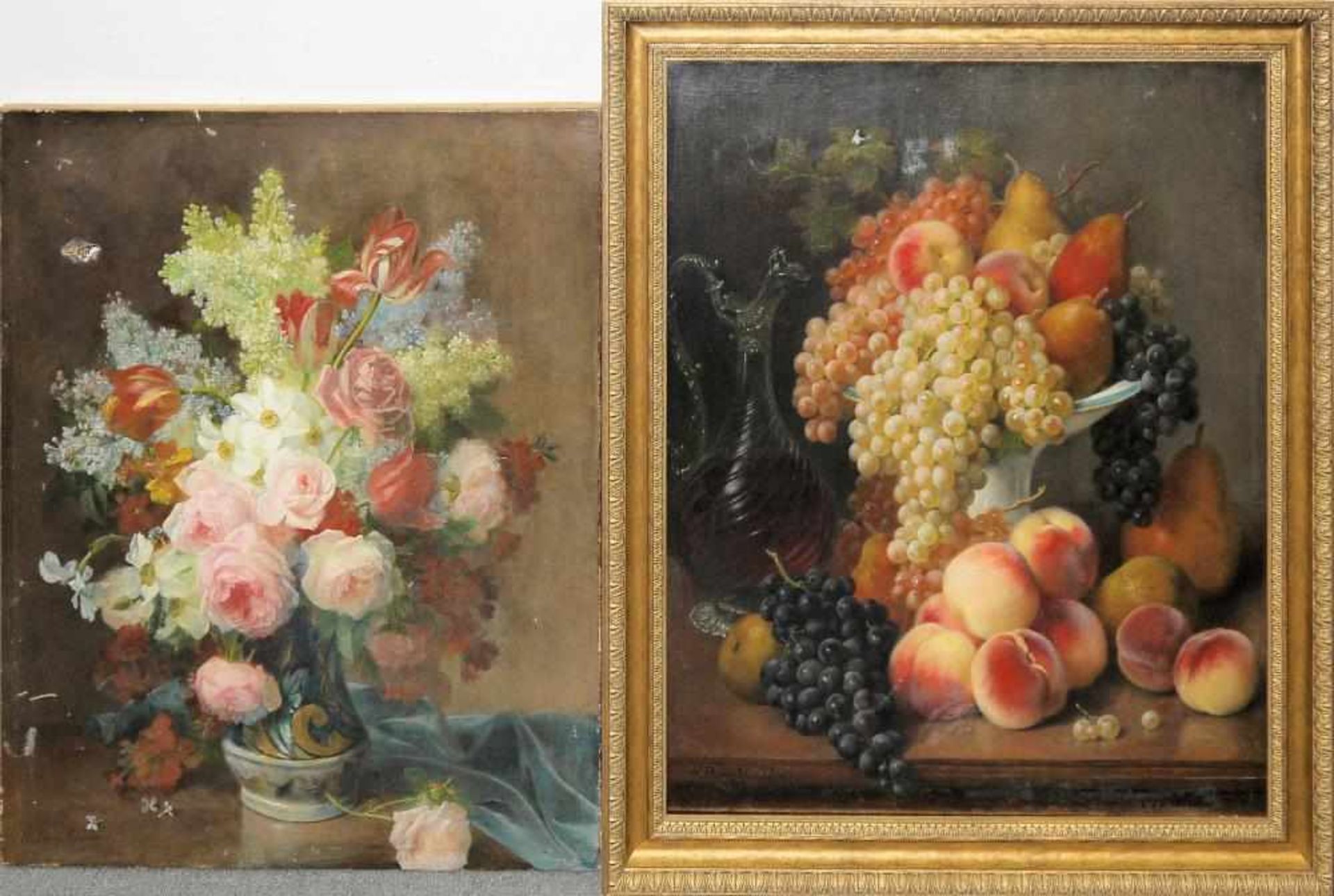 Hortense Dury-Vasselon, Üppiges Früchtestillleben – Nature morte aux fruits, Ölgemälde von 1890,