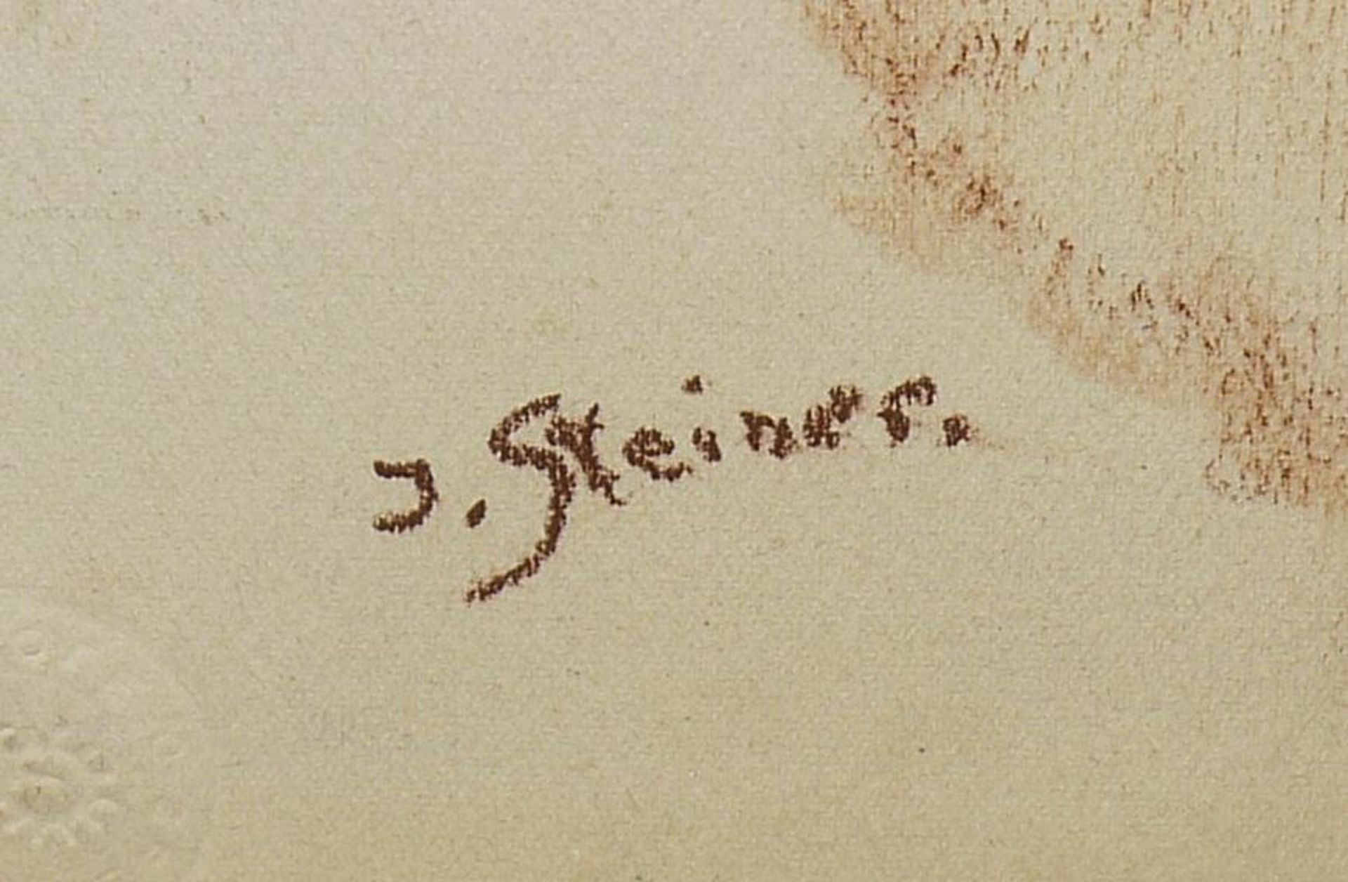 Josef Steiner, Stehender Frauenakt, Rötelzeichnung um 1930, im Atelierrahmen Josef Steiner, 1899 – - Image 4 of 4