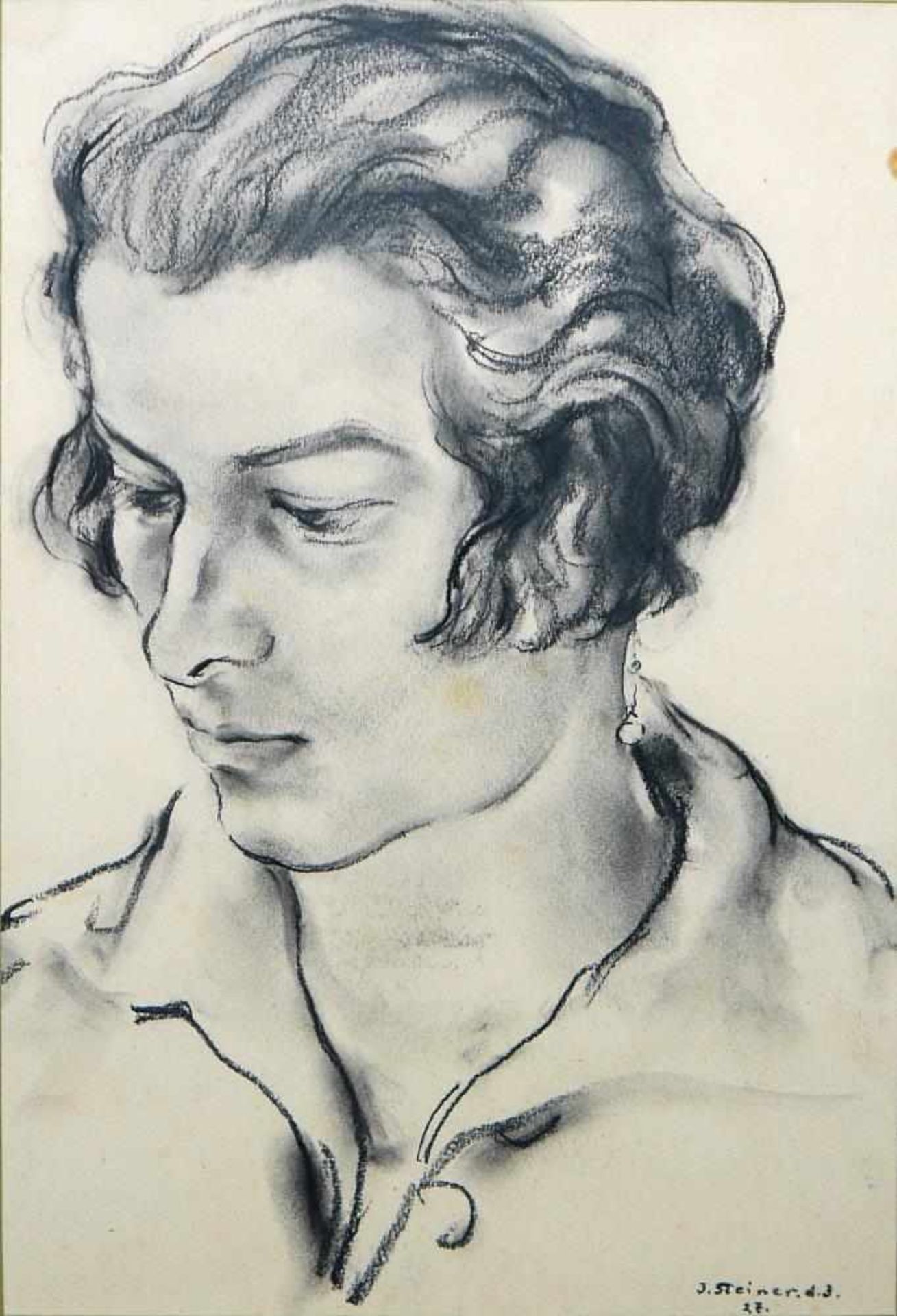 Josef Steiner, Zwei Frauenportraits u. „Meine Mutter“, Zeichnung u. 2 Radierungen,1927 u. 1923, - Bild 2 aus 12