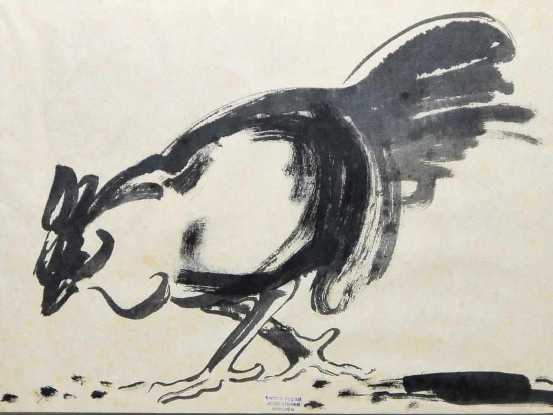 Josef Steiner, Huhn & Pickender Hahn, zwei Tuschezeichnungen, im Atelierrahmen, 1932 Josef - Image 5 of 6