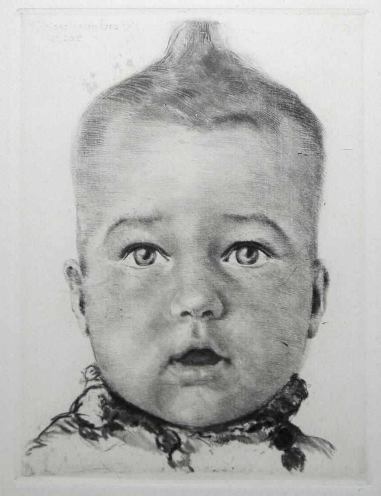 Josef Steiner, Drei Kinderportraits, 2 Radierungen u. 1 Kohlezeichnung von 1925, gerahmt Josef - Bild 8 aus 9