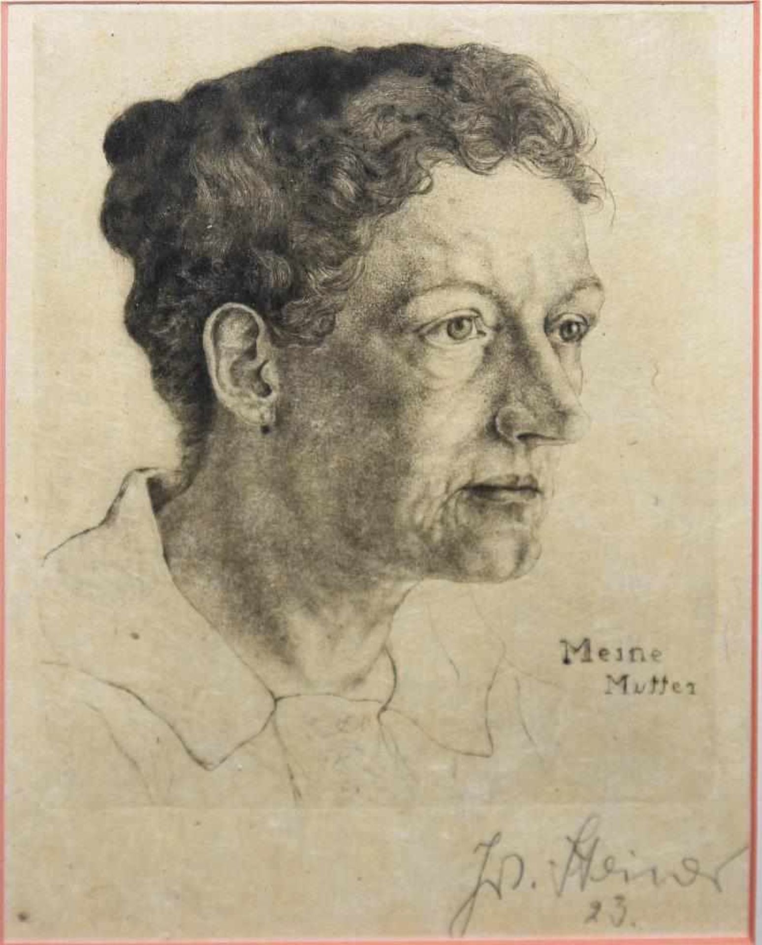 Josef Steiner, Zwei Frauenportraits u. „Meine Mutter“, Zeichnung u. 2 Radierungen,1927 u. 1923, - Bild 7 aus 12