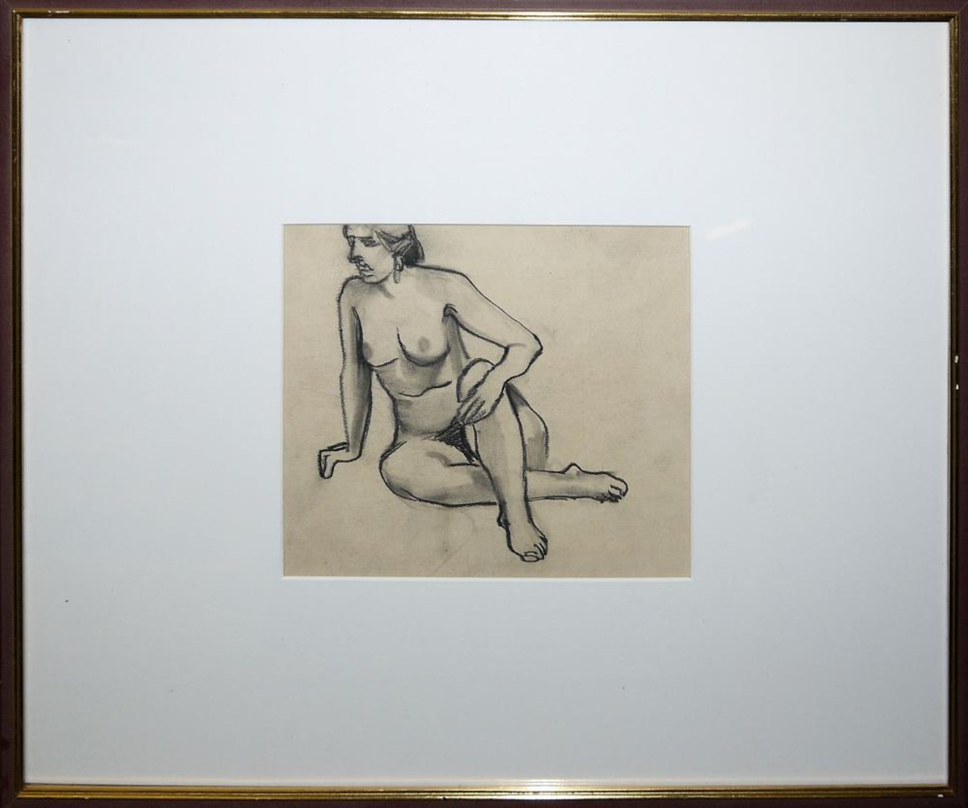 Josef Steiner, Drei Frauenakte, 3 Kohlezeichnungen um 1920/21, gerahmt Josef Steiner, 1899 – 1977, - Image 3 of 6