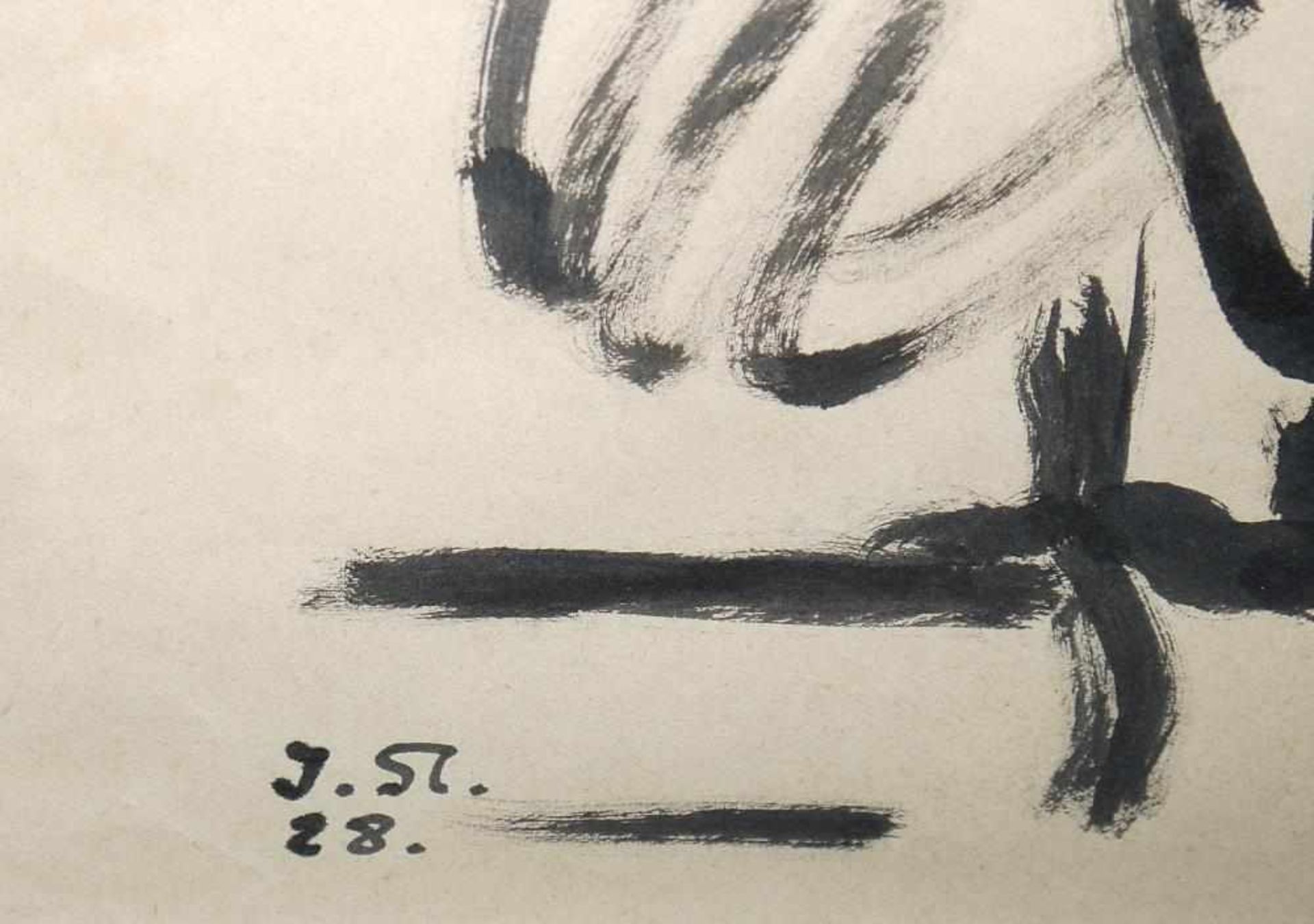Josef Steiner, Sitzendes Küken, Tuschezeichnung, im Atelierrahmen, 1928 Josef Steiner, 1899 – - Image 3 of 3