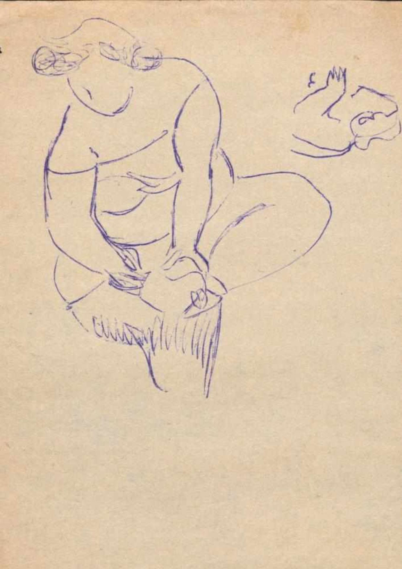Josef Steiner, Kleine Sammlung Frauenakte, 4 Zeichnungen, gerahmt Josef Steiner, 1899 – 1977, - Bild 3 aus 5