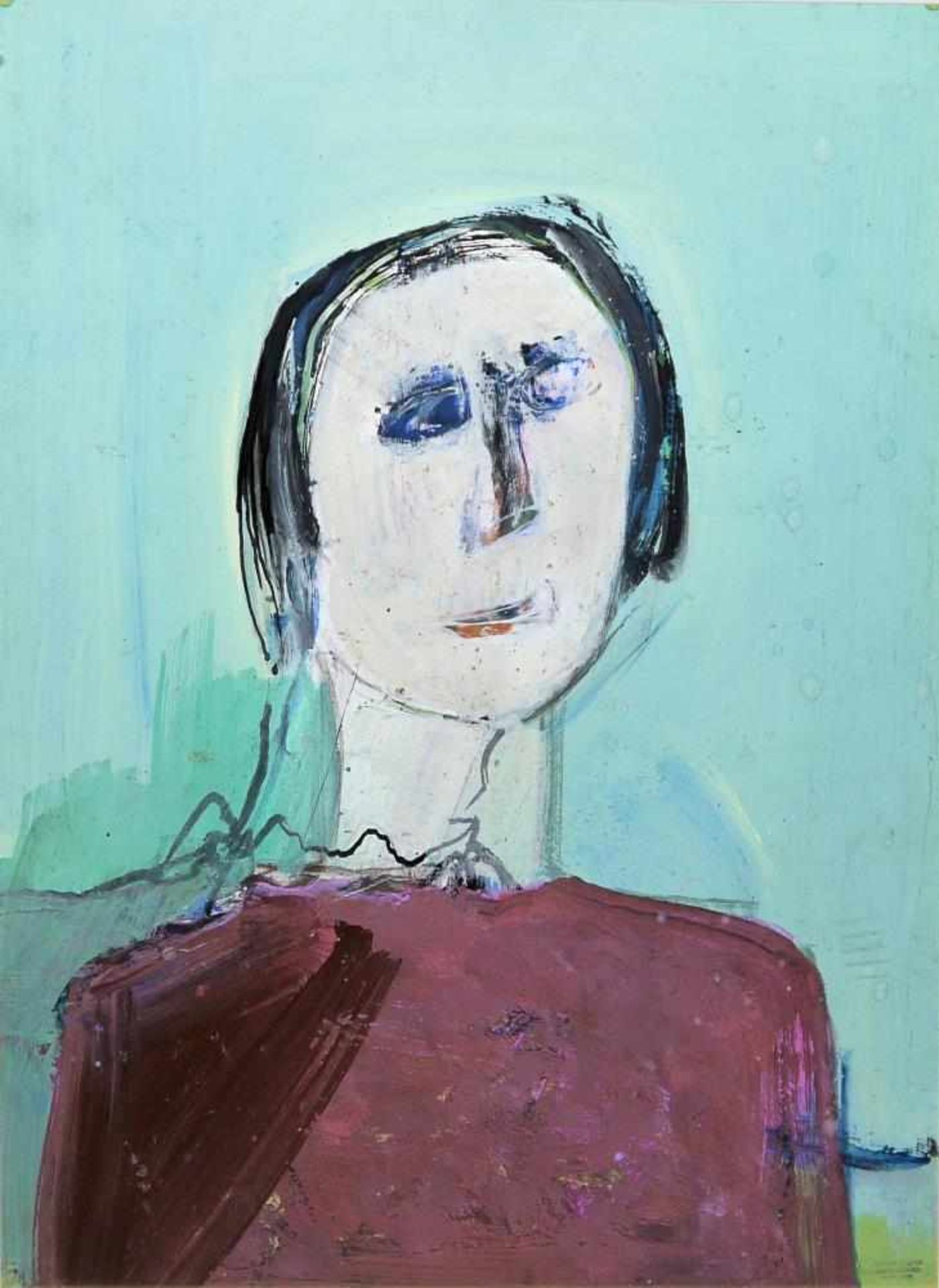 Josef Steiner, Expressives Bildnis einer älteren Frau, Ölgemälde, um 1960, gerahmt Josef Steiner, - Image 2 of 3