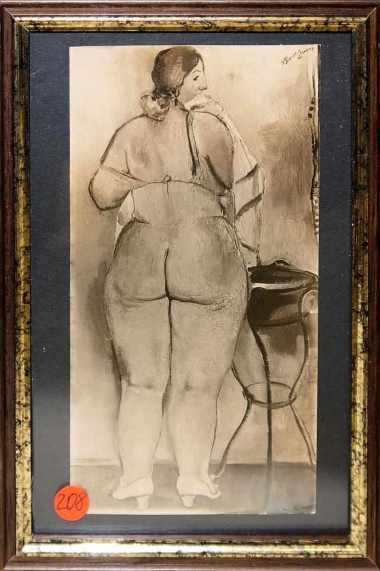 Josef Steiner, Frauen in Rückenansicht, 2 Zeichnungen u. 1 Radierung, gerahmt Josef Steiner, - Image 4 of 11