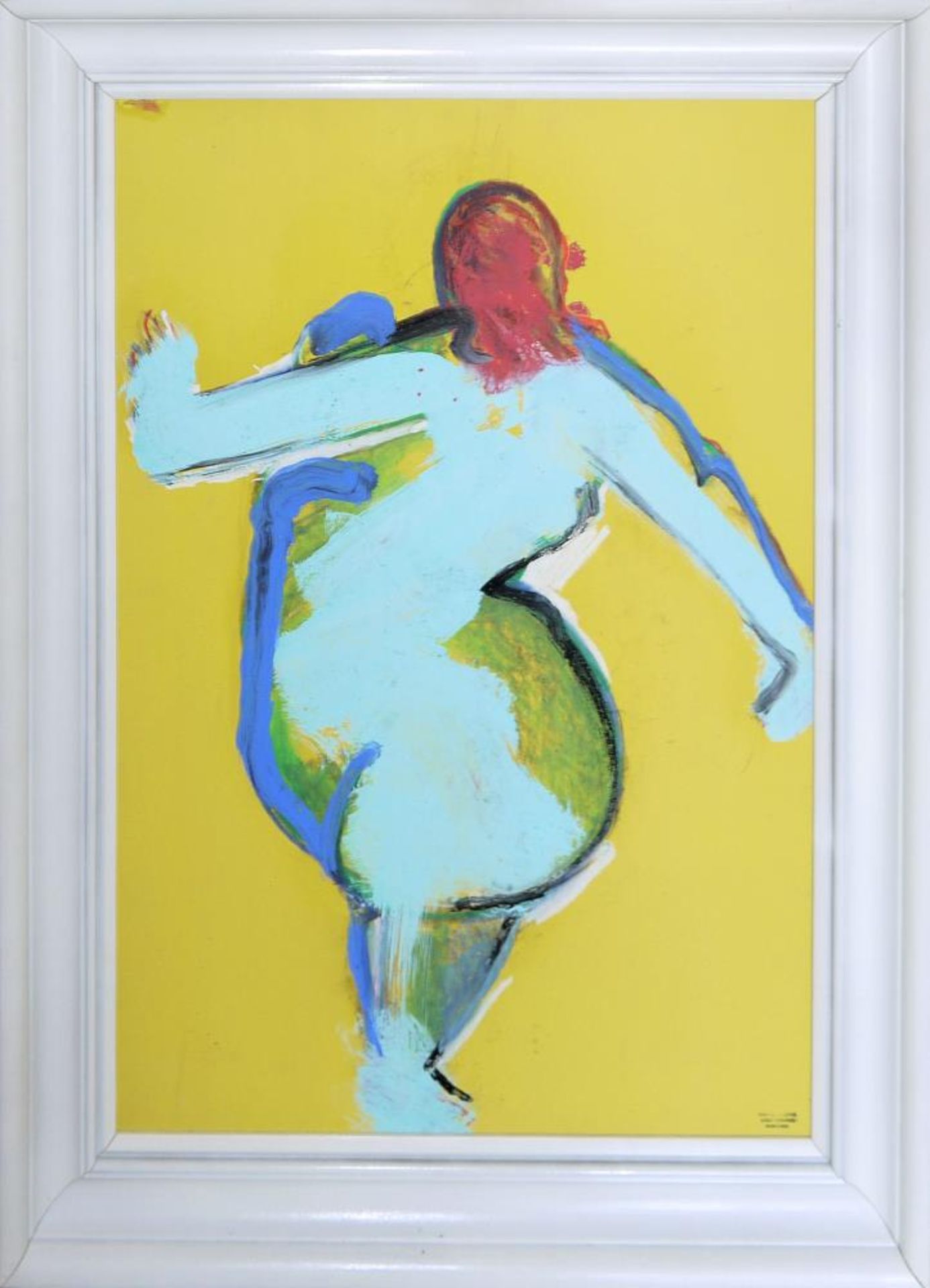 Josef Steiner, Abstrahierter, weiblicher Rückenakt, Ölgemälde, um 1960/70, gerahmt Josef Steiner,