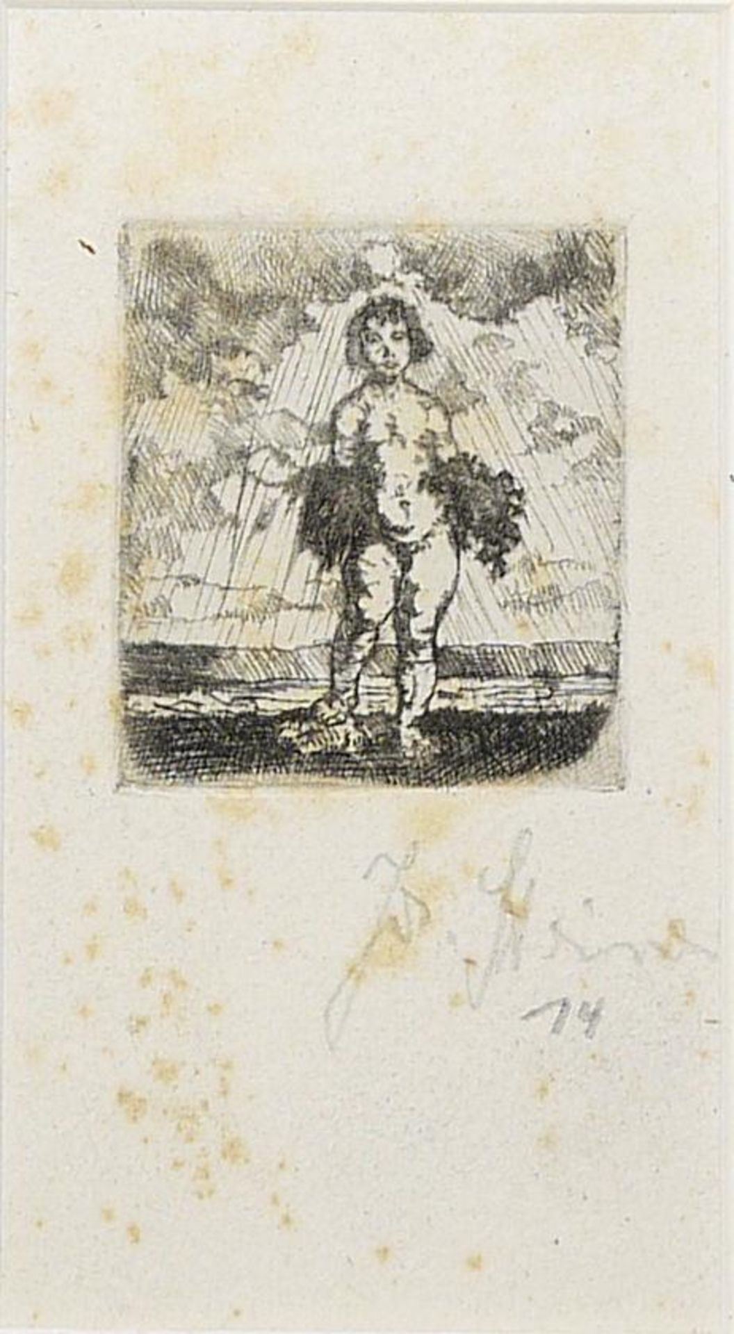 Josef Steiner, „Frühling“, Radierung, 1914, gerahmt Josef Steiner, 1899 – 1977, Kleinformatige, sehr