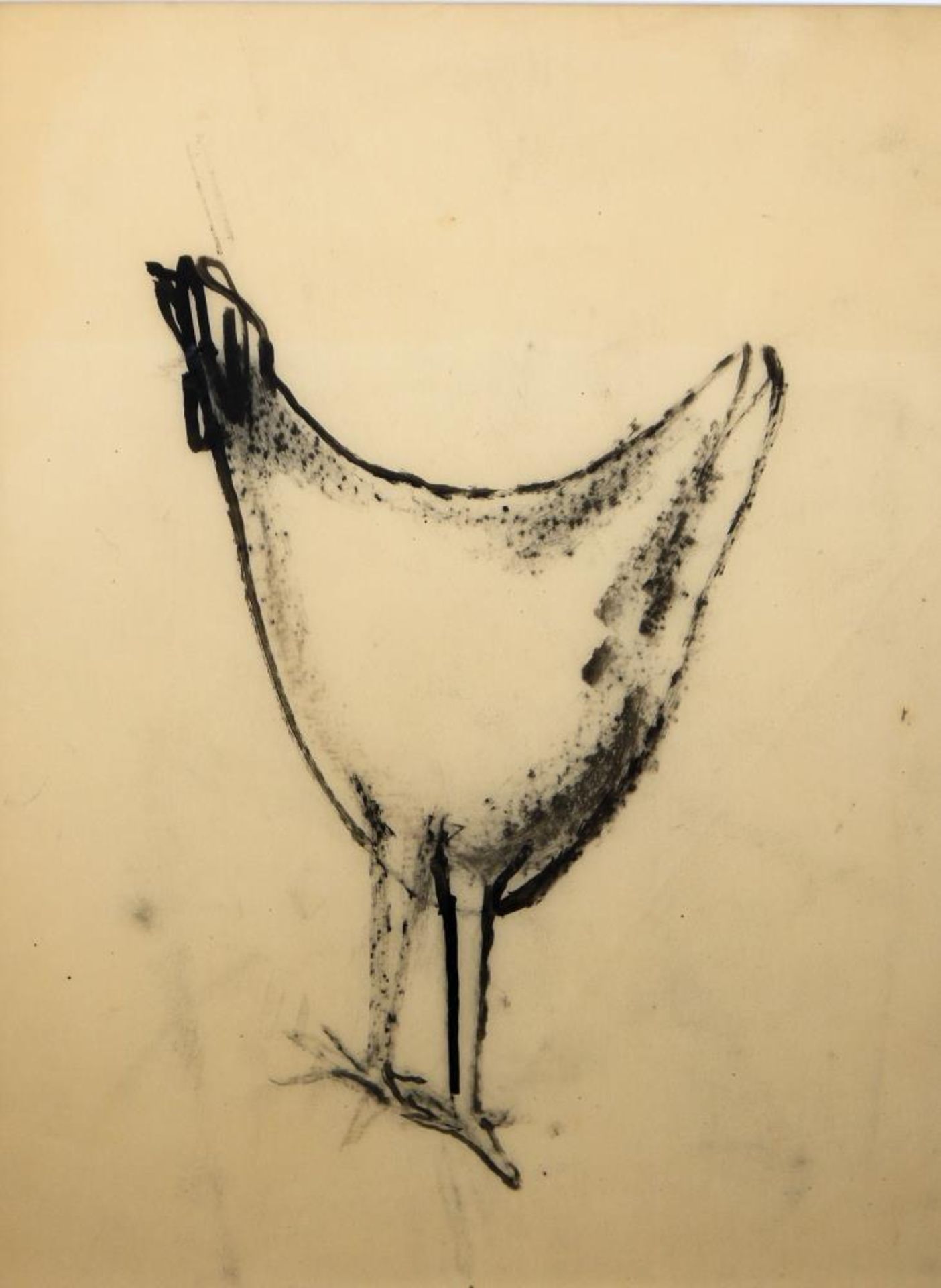 Josef Steiner, Gegenstücke zweier Hühner, 2 Tuschezeichnungen, im Atelierrahmen, um 1930 Josef - Image 4 of 4