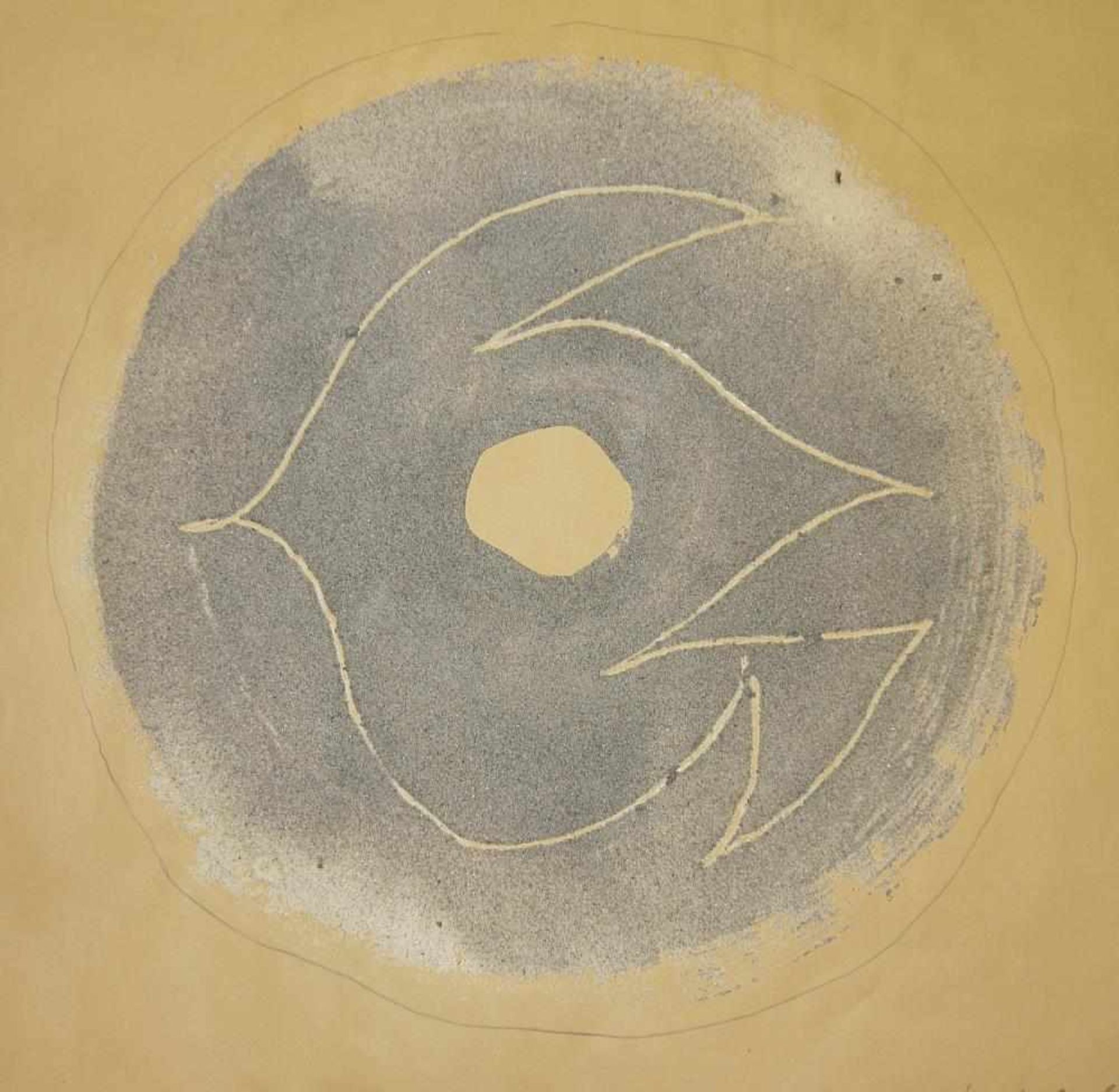 Christo Coetzee, “Millstone & bird”, Farbe/ Sand/ Graffiti à la Lucio Fontana, Roma 1956 Christo - Bild 4 aus 4