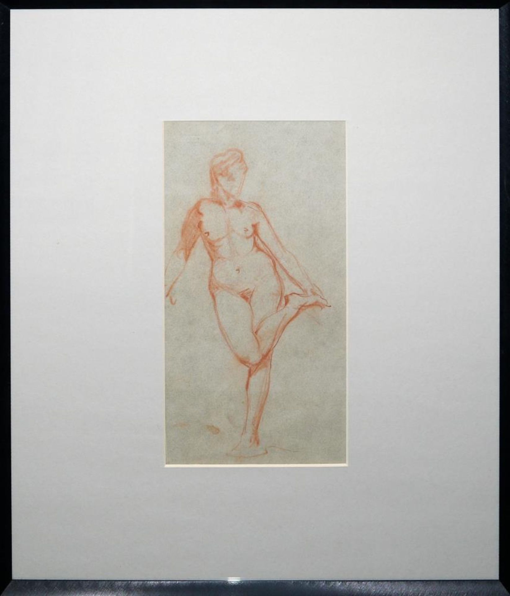 Josef Steiner, Stehender Frauenakt, Frauenaktstudie u. Frauenakt, 2 Kohle- u. 1 Rötelzeichnung, 1919 - Image 7 of 8
