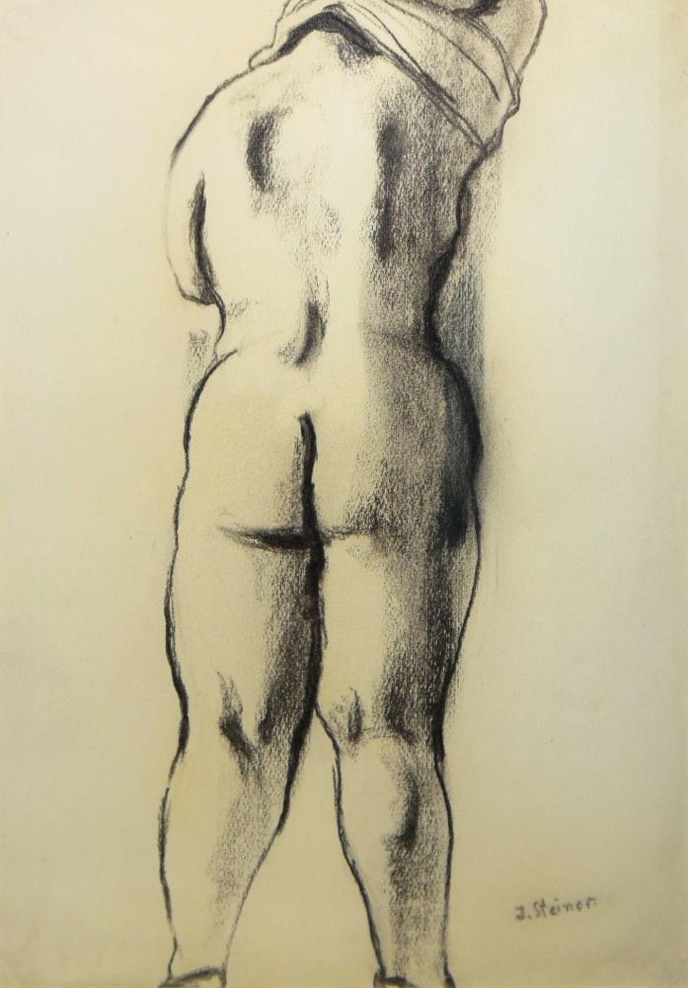 Josef Steiner, Frauen in Rückenansicht, 2 Zeichnungen u. 1 Radierung, gerahmt Josef Steiner, - Image 2 of 11