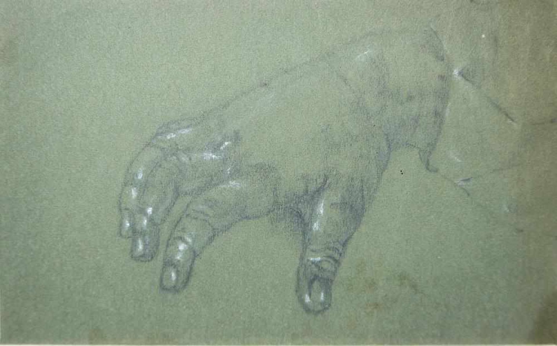 Josef Steiner, Studien einer Hand u. Skizze einer Hand, 2 Zeichnungen, gerahmt Josef Steiner, 1899 - - Bild 2 aus 3