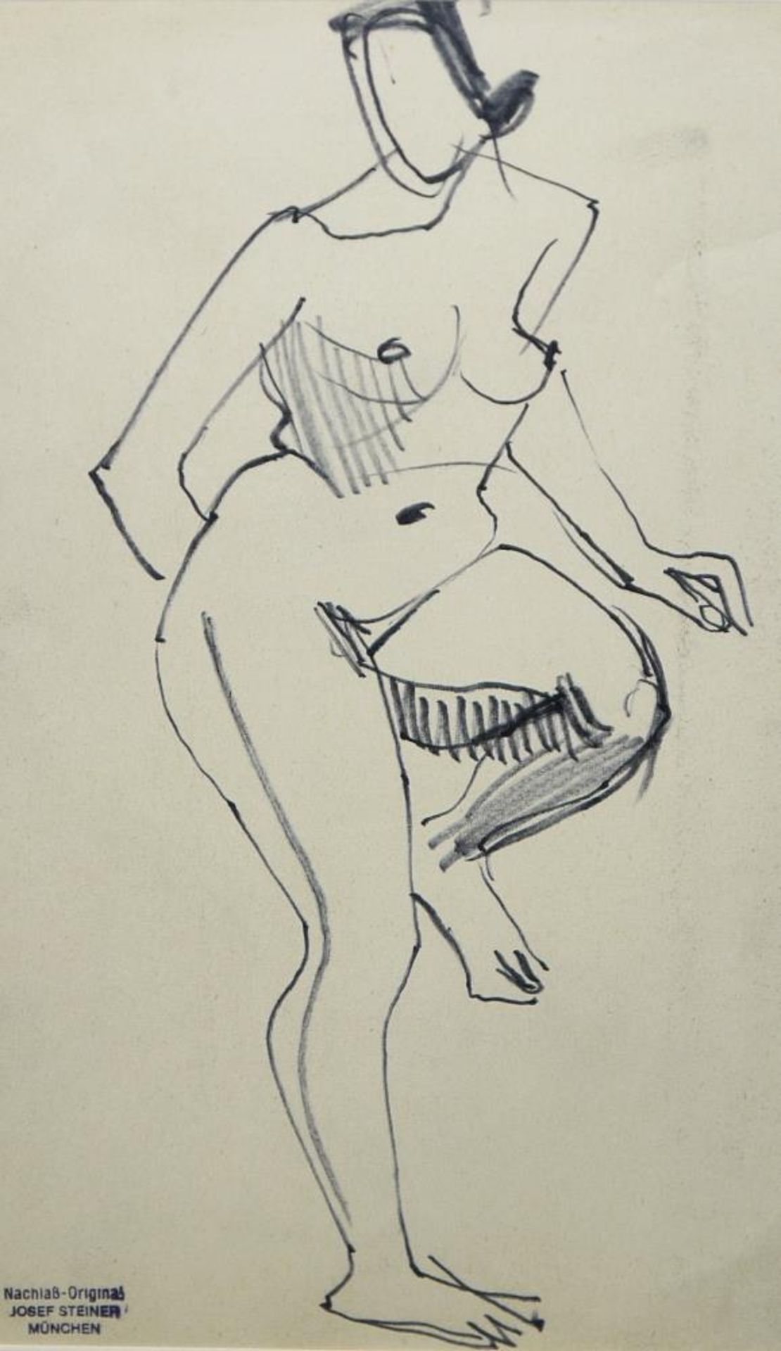 Josef Steiner, Fünf stehende Frauenakte, Zeichnungen um 1920/21, gerahmt Josef Steiner, 1899 – 1977, - Image 2 of 10