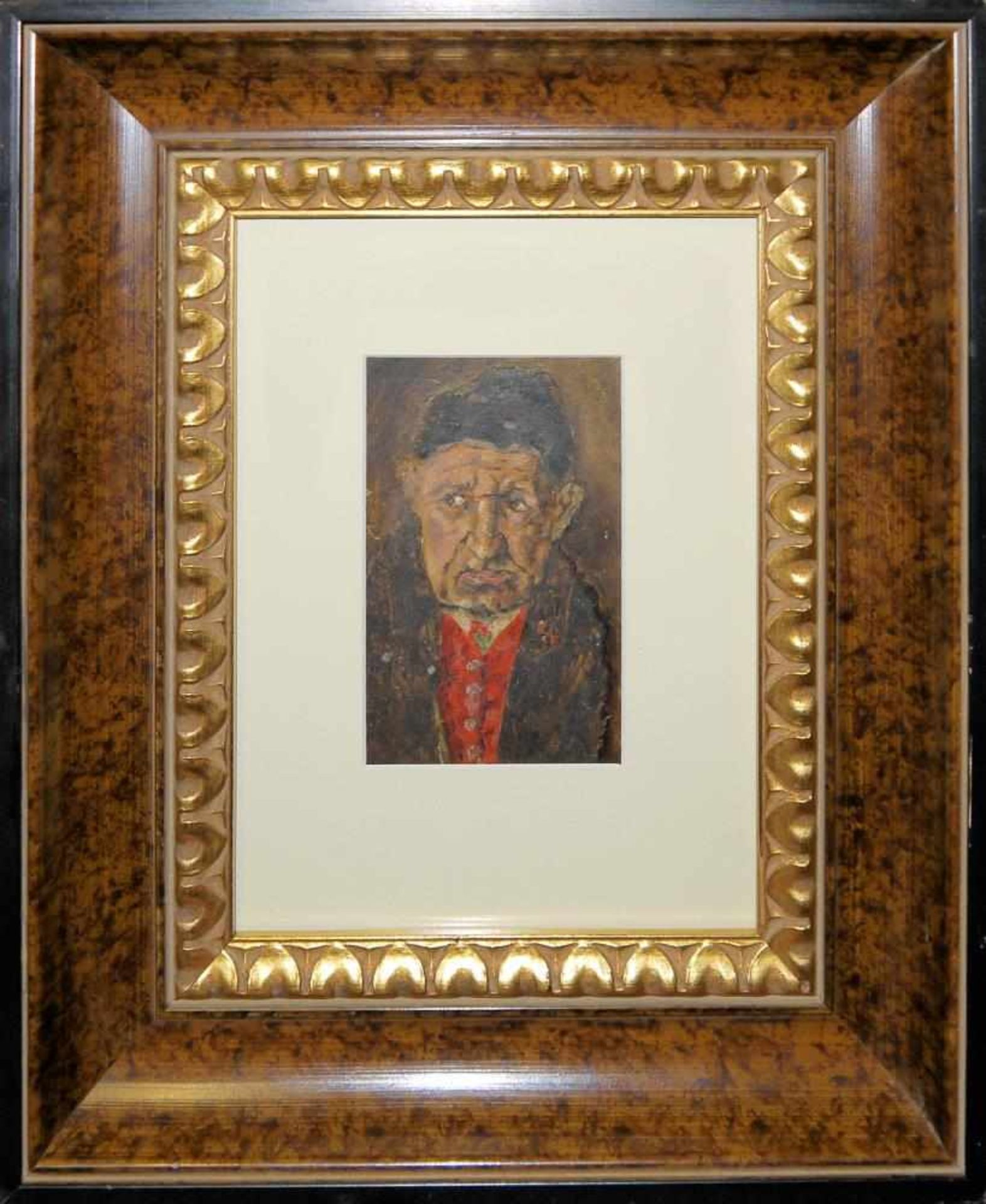 Josef Steiner, Portrait des Großvaters von Josef Steiner, Ölgemälde um 1915, gerahmt Josef