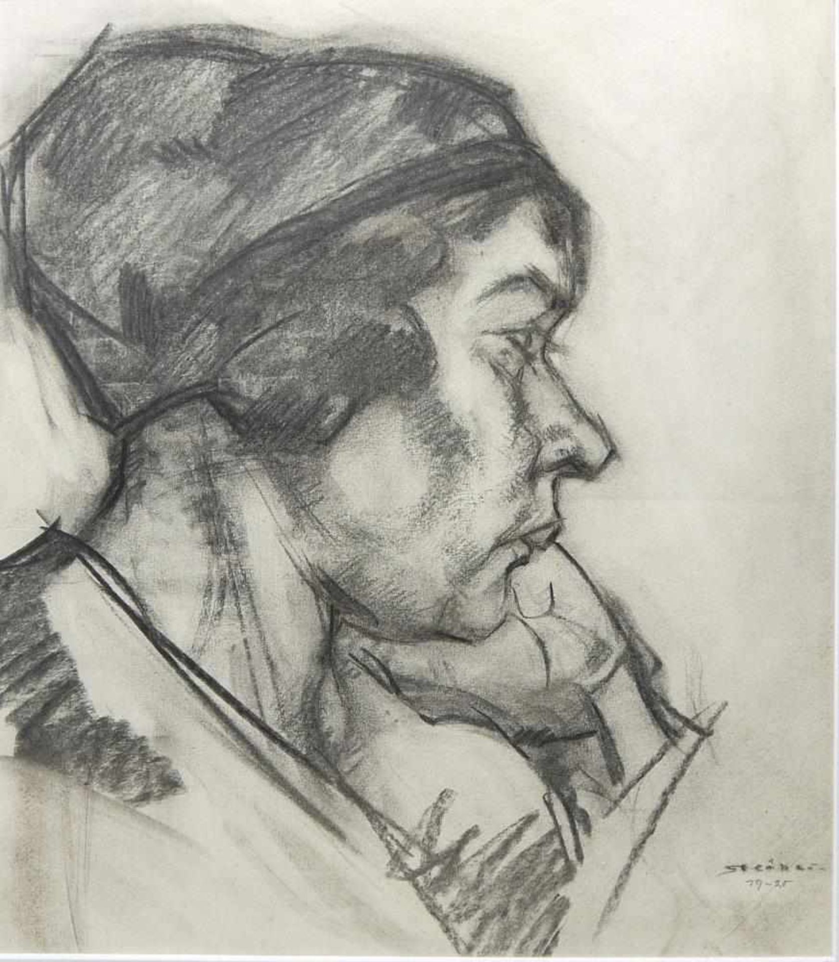 Josef Steiner, Portrait einer Frau mit Haarband u. Melancholisches Frauenportrait, 2 - Bild 5 aus 6