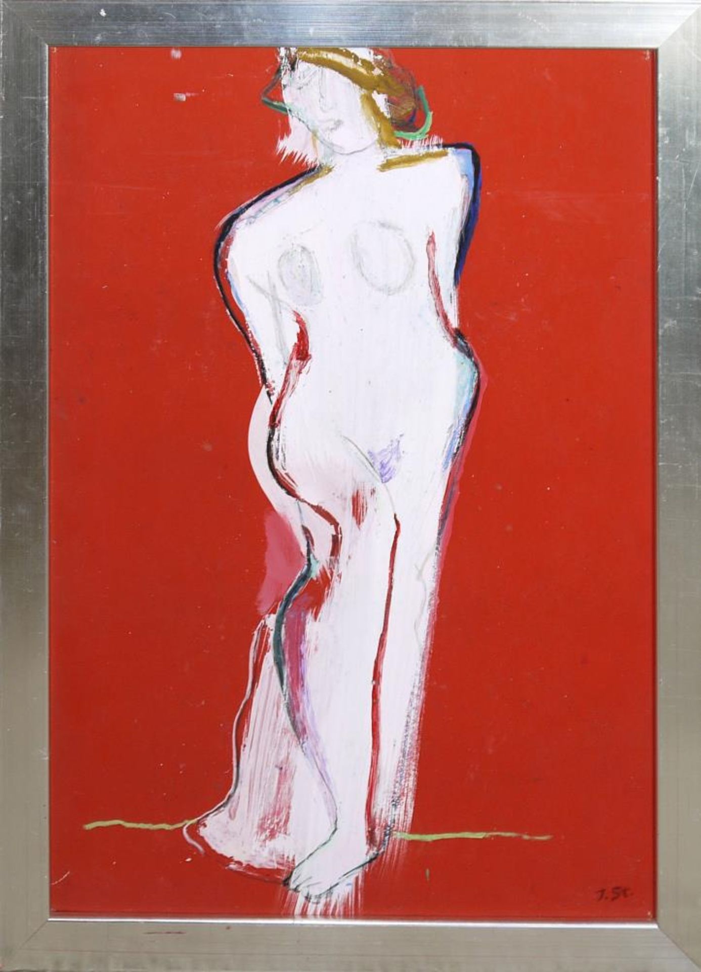 Josef Steiner, „Die Weiße Dame“, Ölgemälde, um 1960/70, im Atelierrahmen Josef Steiner, 1899 – 1977,