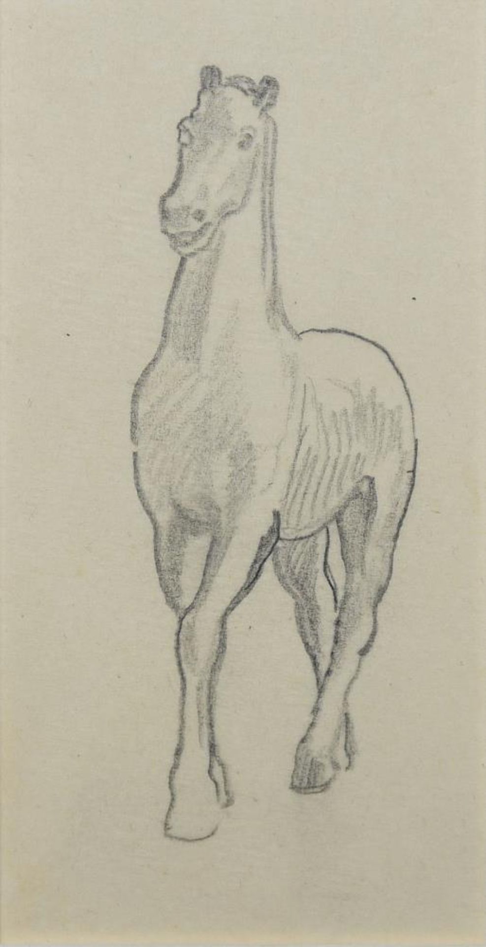 Josef Steiner, Kleine Pferdestudie, frühe Bleistiftzeichnung, 1x gerahmt Josef Steiner, 1899 - 1977, - Image 2 of 4