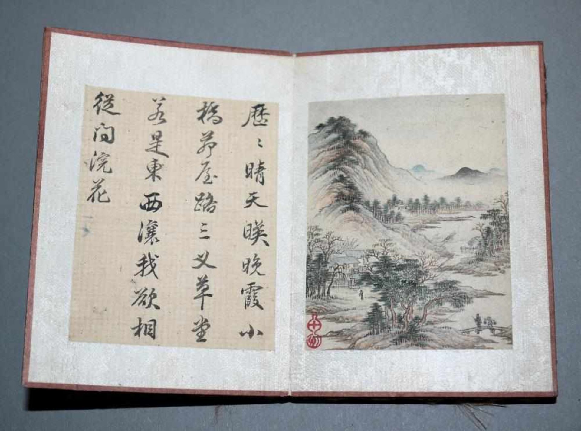 Künstlerbuch mit feinster Tuschemalerei und Gedichten, Qing-Zeit, China 18./19. Jh. Kleines - Image 6 of 8