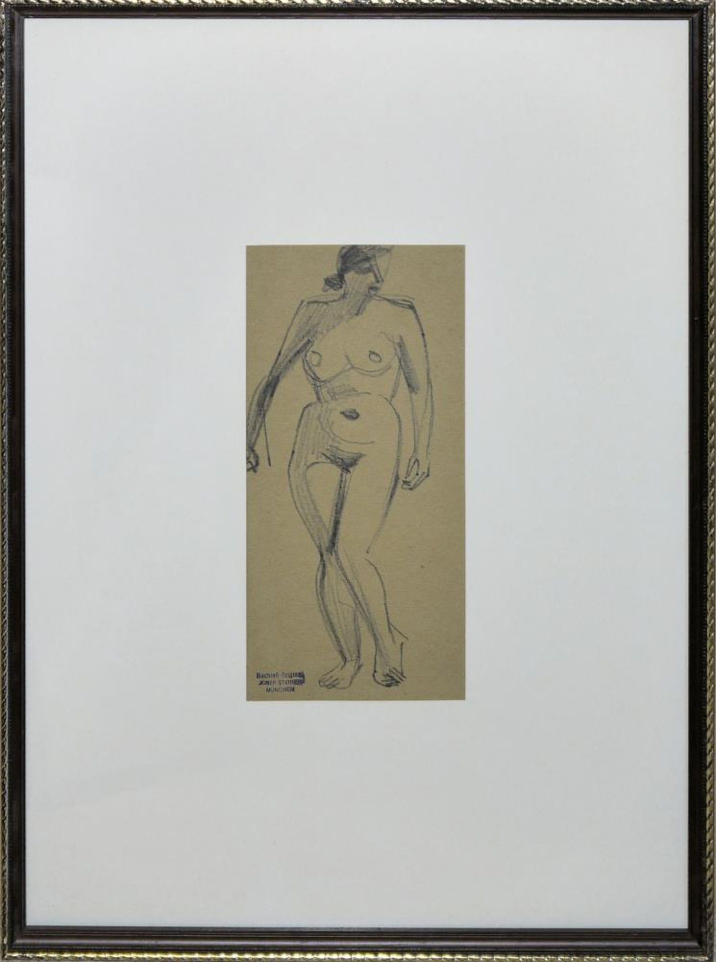 Josef Steiner, Fünf stehende Frauenakte, Zeichnungen um 1920/21, gerahmt Josef Steiner, 1899 – 1977, - Image 3 of 10