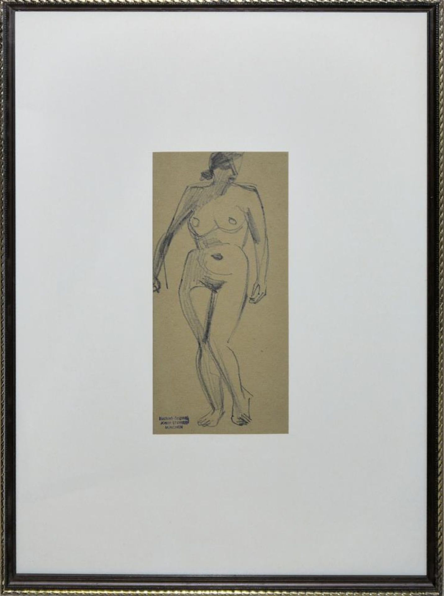 Josef Steiner, Fünf stehende Frauenakte, Zeichnungen um 1920/21, gerahmt Josef Steiner, 1899 – 1977, - Bild 3 aus 10