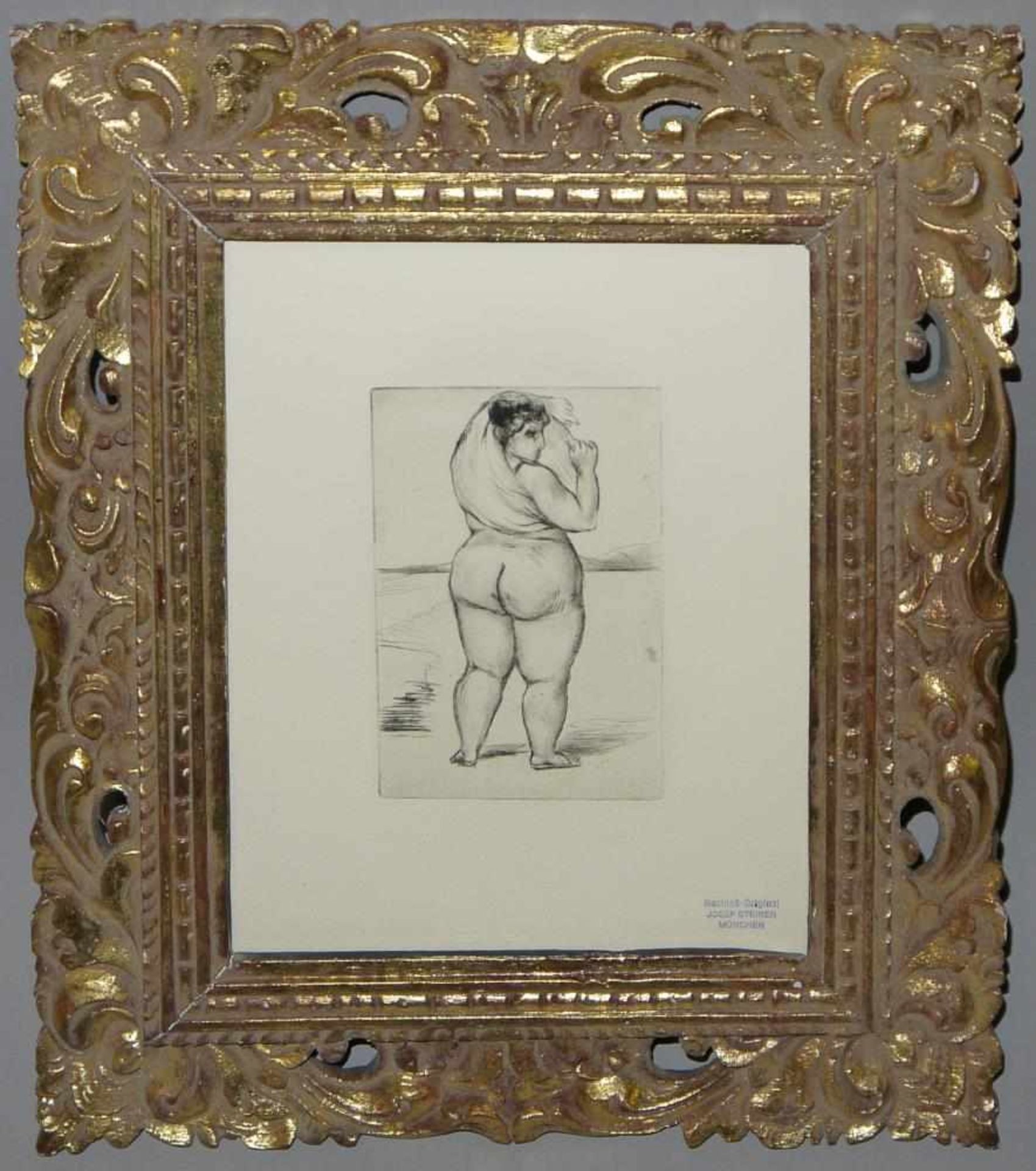 Josef Steiner, Frauen in Rückenansicht, 2 Zeichnungen u. 1 Radierung, gerahmt Josef Steiner, - Image 6 of 11