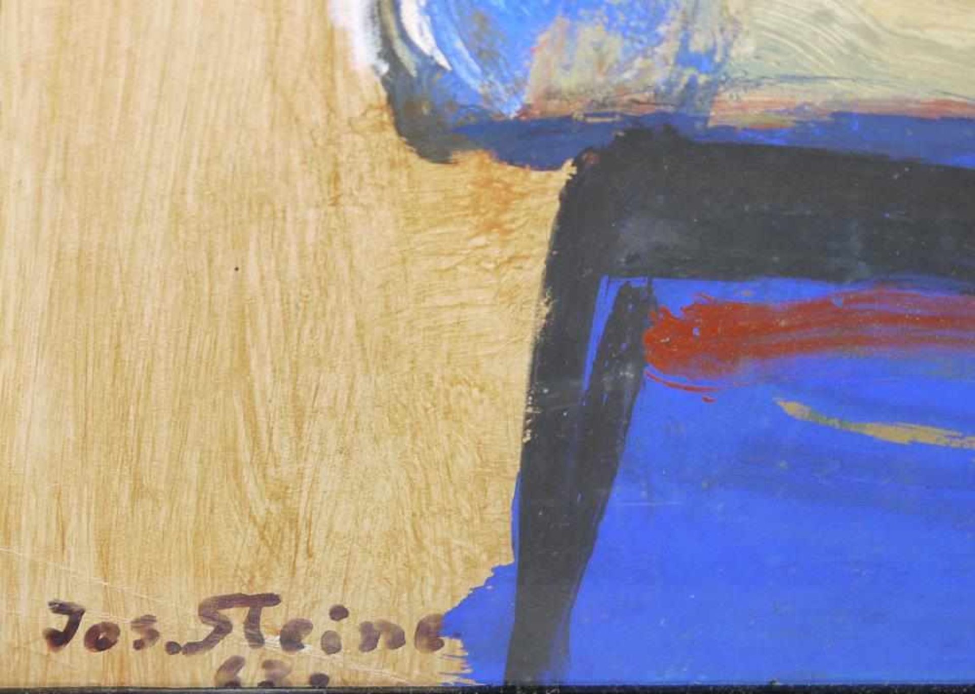 Josef Steiner, Frau in Blau mit Kette, Ölgemälde, 1968, im Atelierrahmen Josef Steiner, 1899 – 1977, - Image 3 of 4