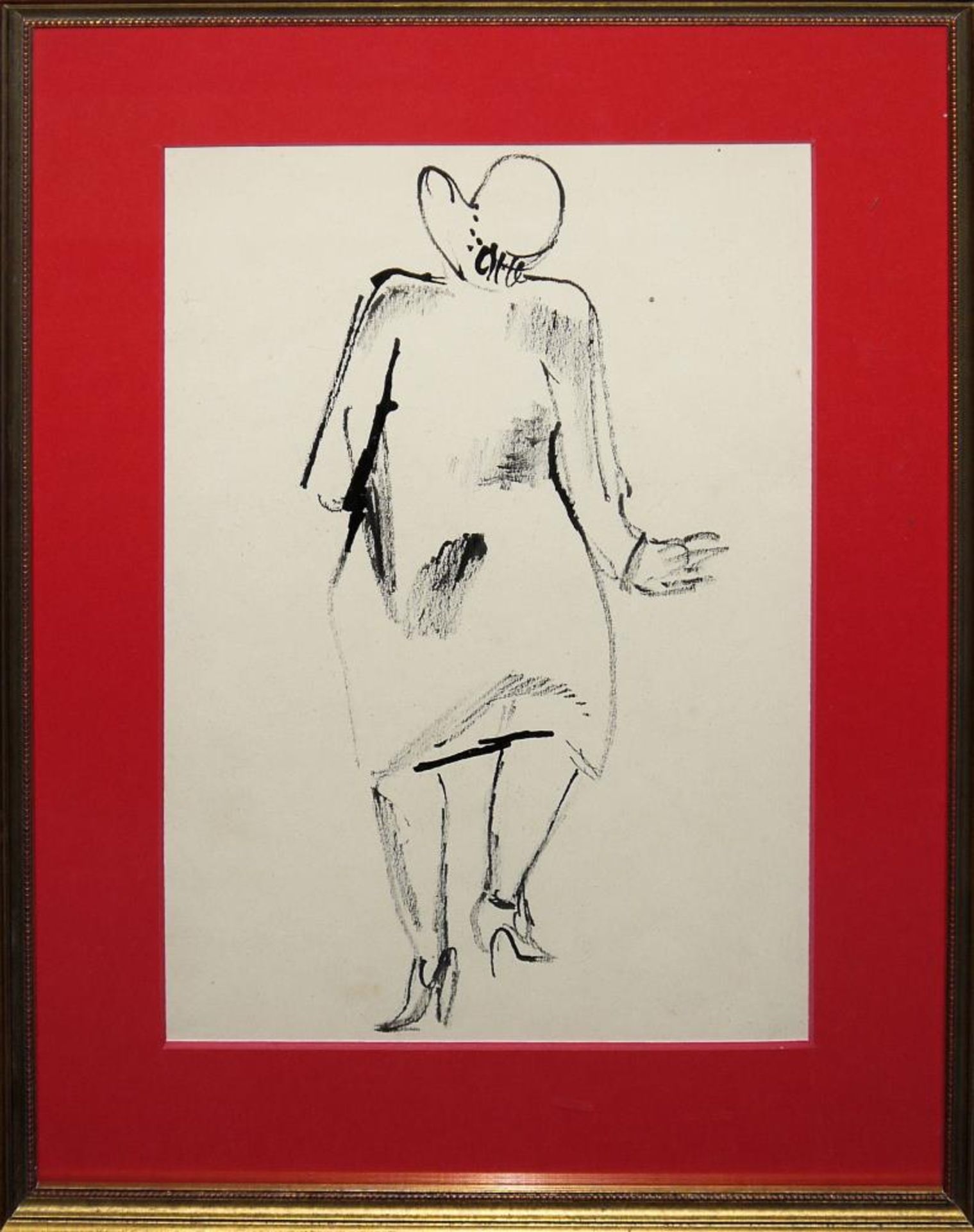 Josef Steiner, Frau in Rückenansicht, Zeichnung um 1930, gerahmt Josef Steiner, 1899 – 1977,