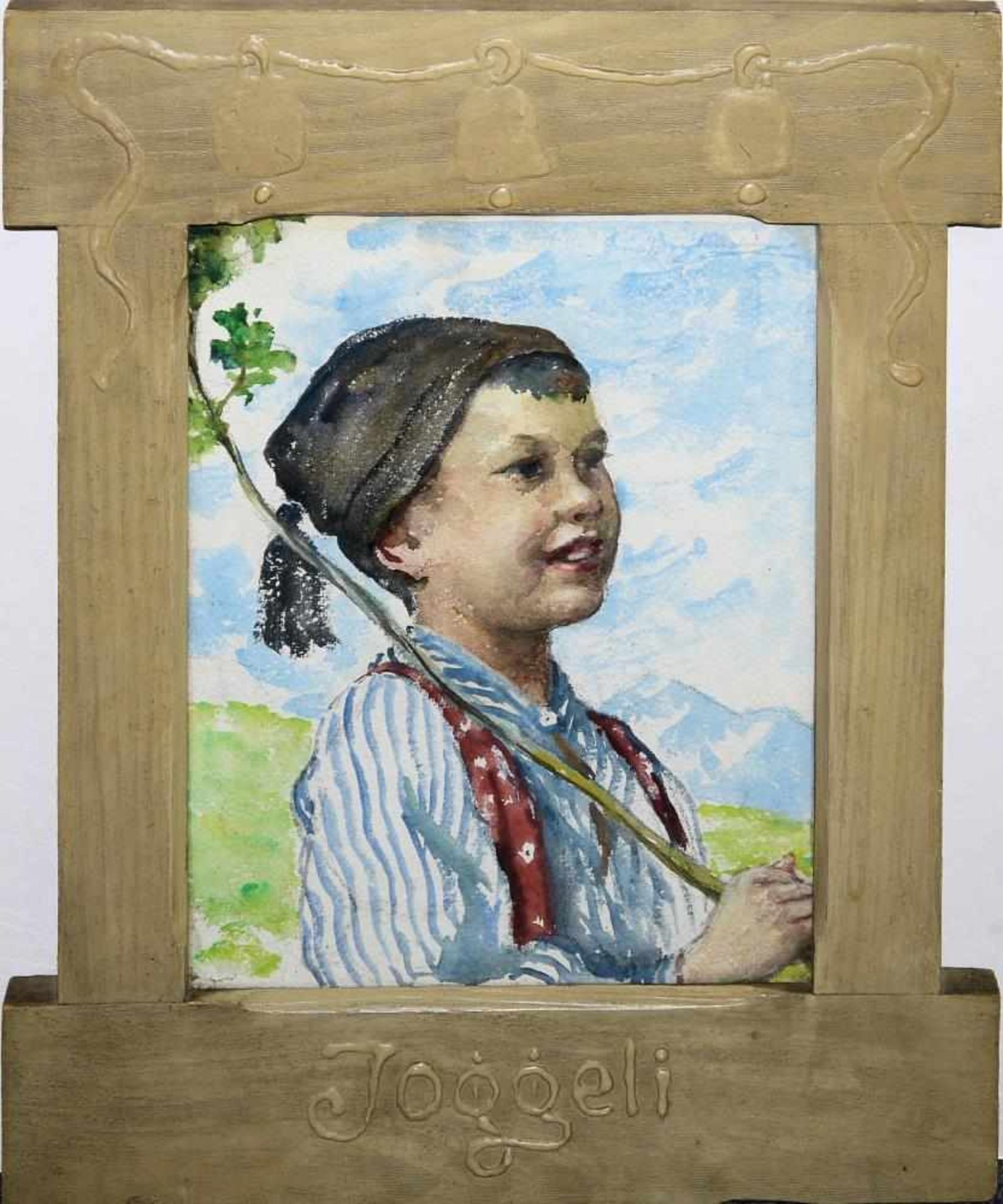 Ernst Breitenstein, Bauernjunge „Joggeli“, Aquarell, gerahmt Ernst Breitenstein, 1857 - 1929,