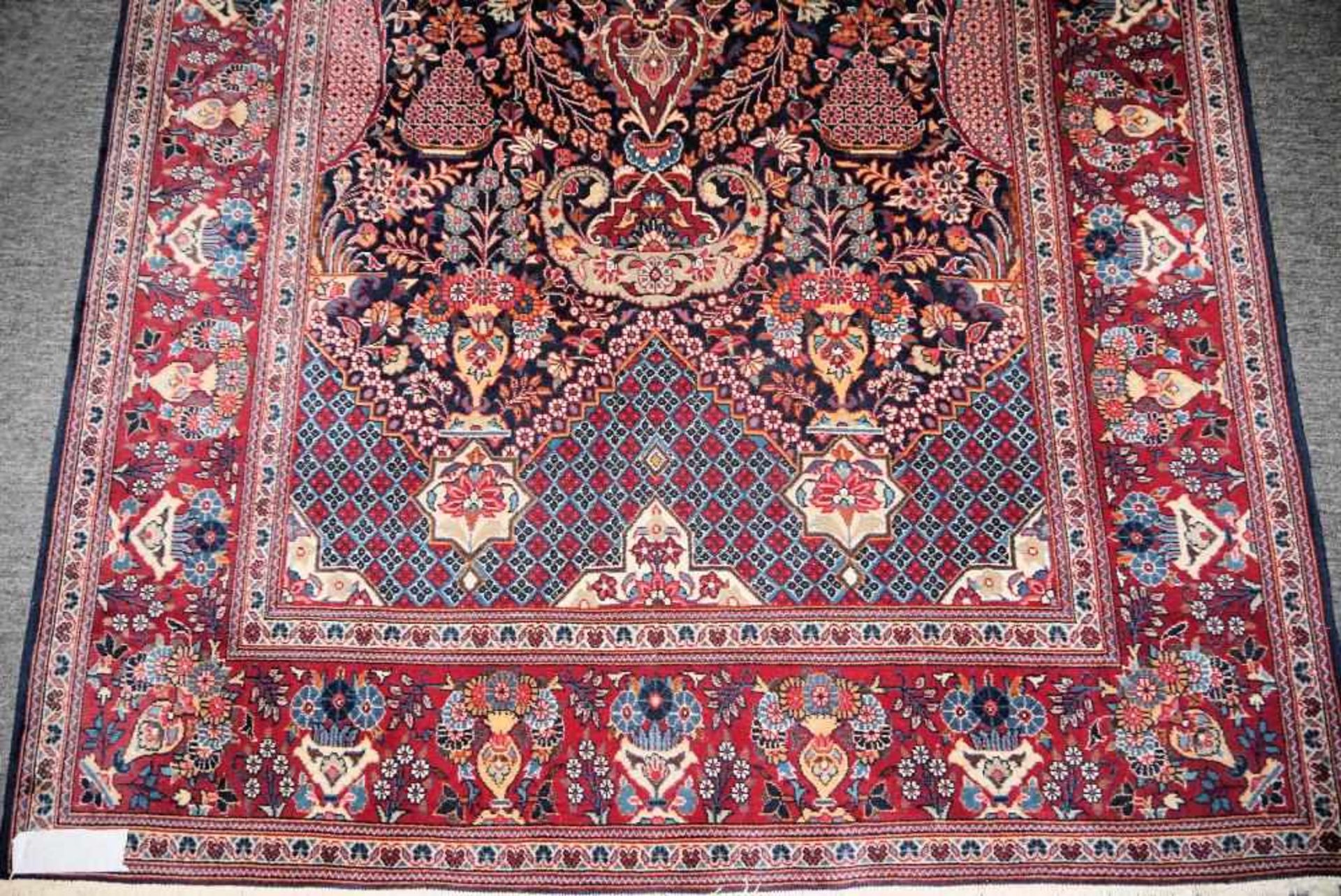 Orientteppich Kirman, Persien, ca. 40-50 Jahre alt Wolle/ Baumwolle, dunkelrot- und - Bild 2 aus 3