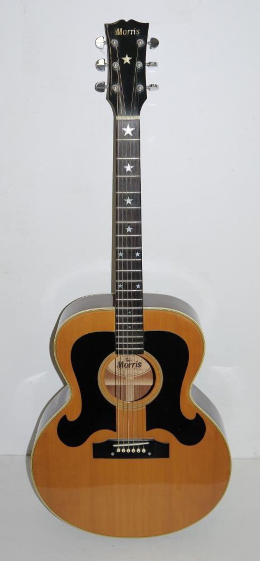 Hochwertige Akustik-Gitarre „Jumbo“ von Morris, Japan 1970er Jahre Sammlerstück Modell WJ-25, analog