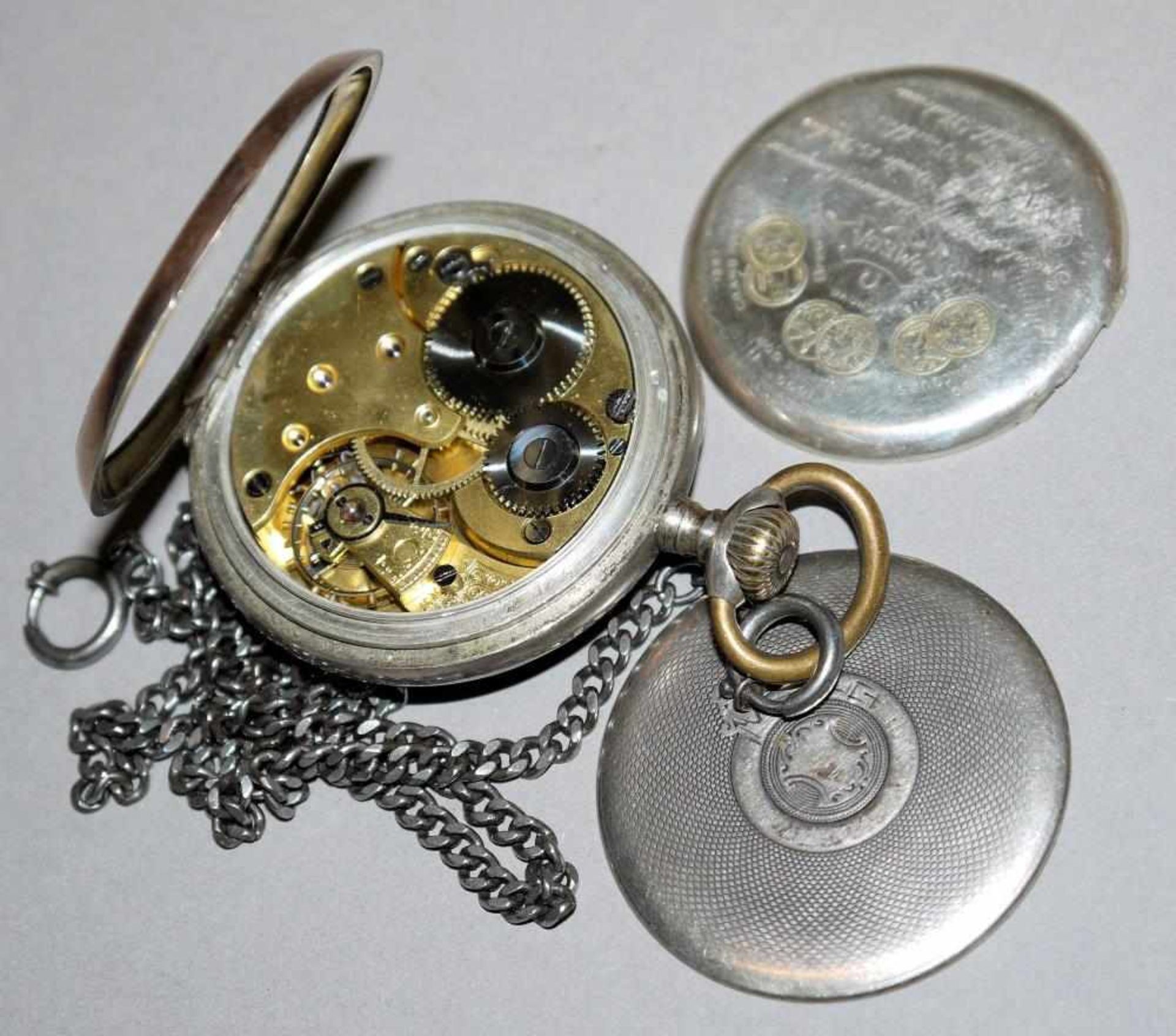 Omega-Taschenuhr um 1910 Gehäuse 800er Silber, einwandfrei erhaltenes Emailzifferblatt mit - Image 2 of 2