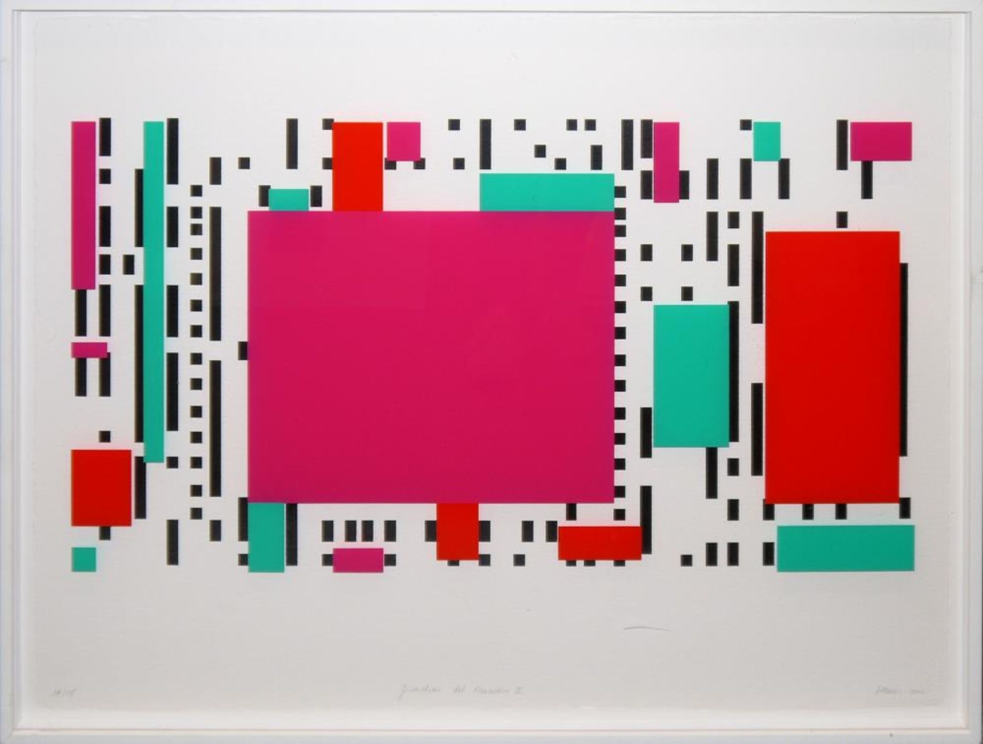 Rita Ernst, „Giardino del paradiso II”, signierte Farbserigrafie von 2000, gerahmt Rita Ernst, *1956