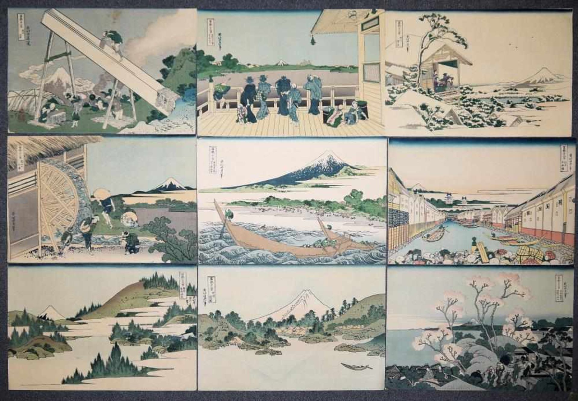 Katsushika Hokusai, nach, 22 japanische Farbholzschnitte aus der Serie „36 Ansichten des Fuji“ 22 - Image 2 of 3